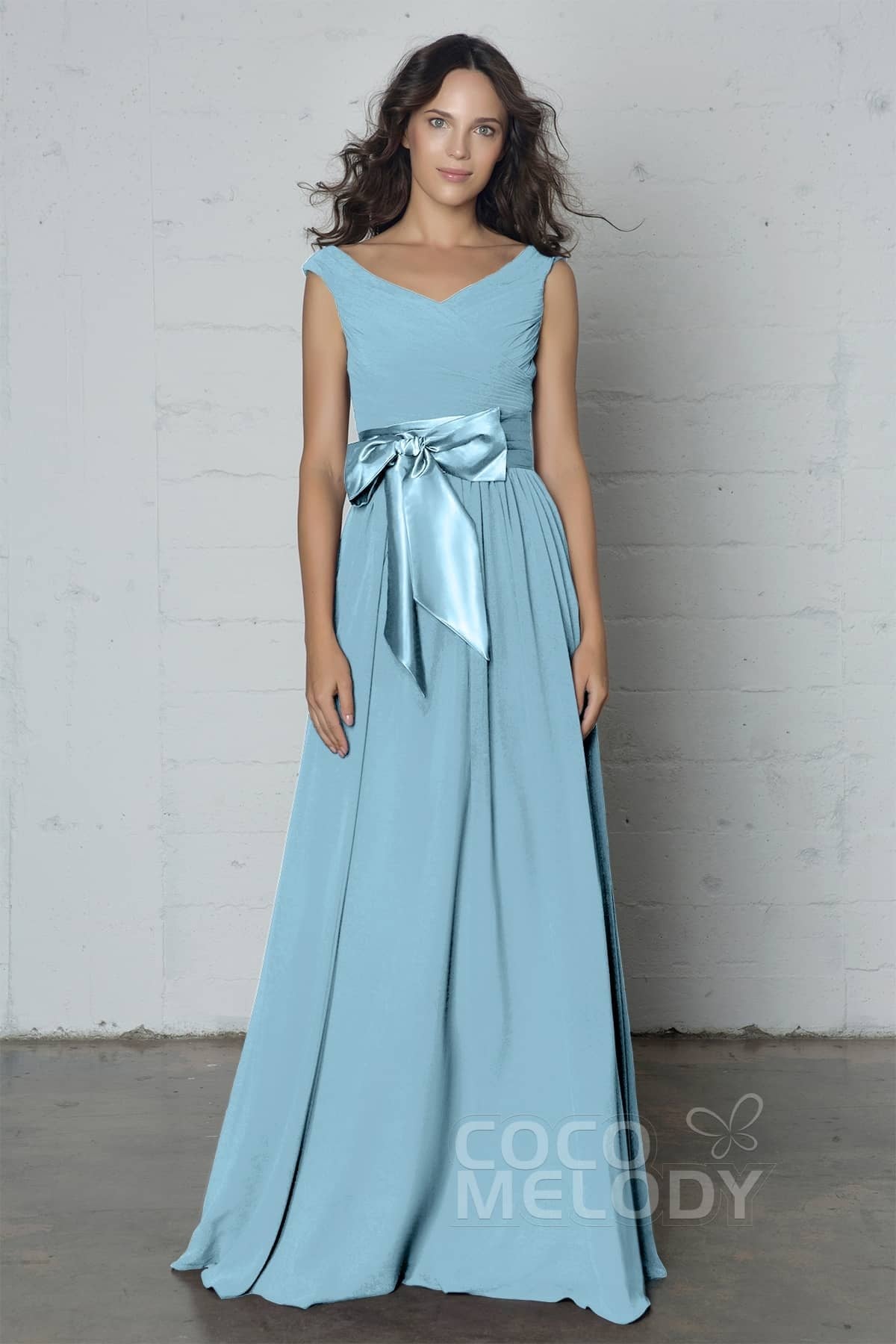 COCOMELODY Sheath-Column Floor Length Chiffon Dress PR17017 