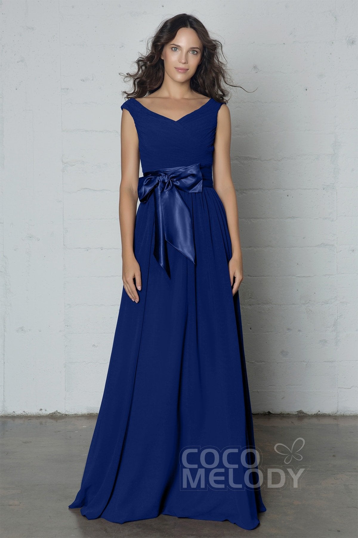 COCOMELODY Sheath-Column Floor Length Chiffon Dress PR17017 