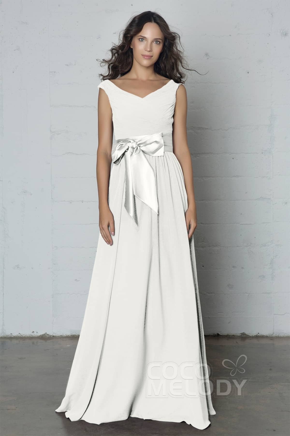 COCOMELODY Sheath-Column Floor Length Chiffon Dress PR17017 