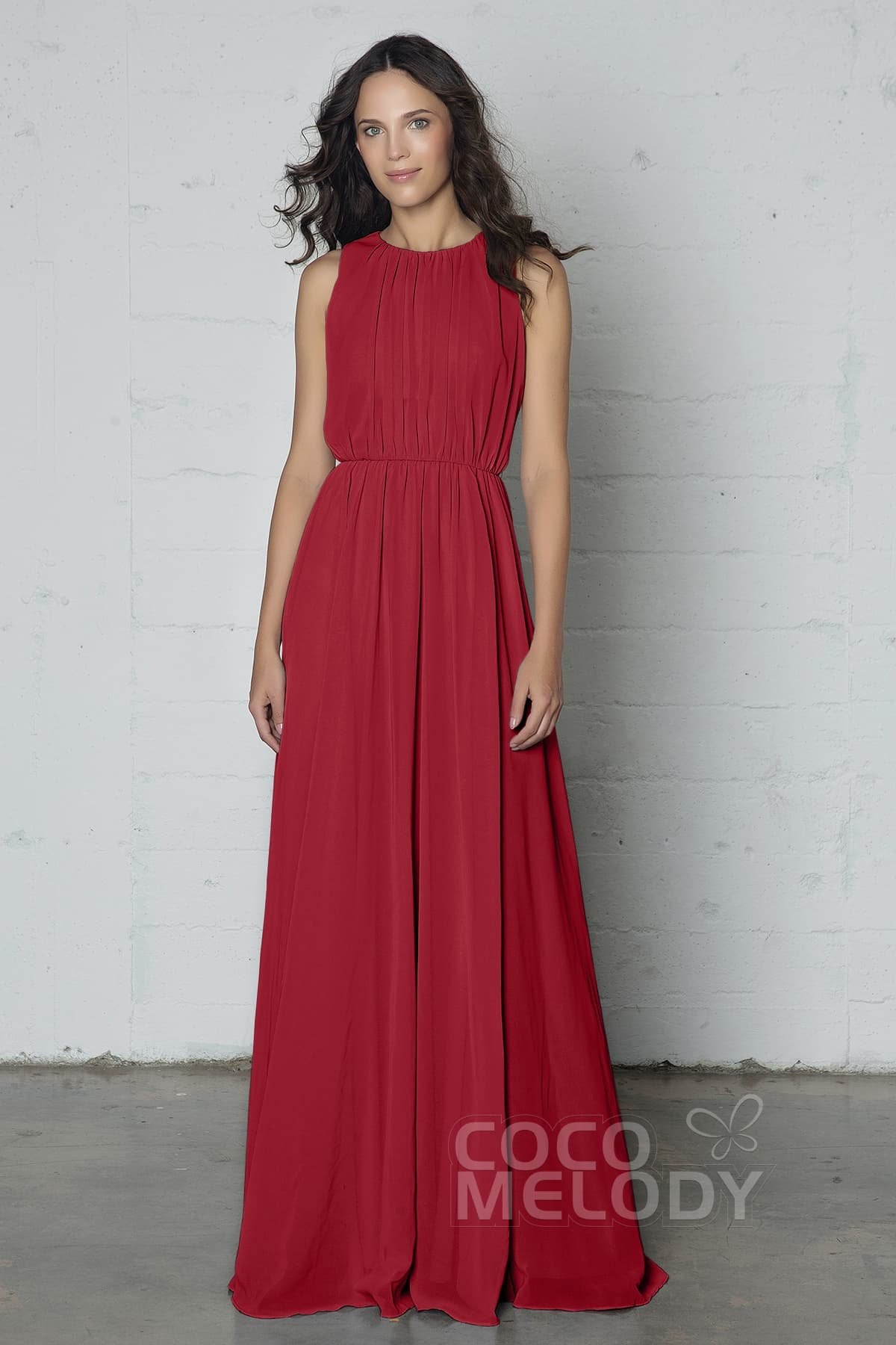 COCOMELODY Sheath-Column Floor Length Chiffon Dress PR17020 