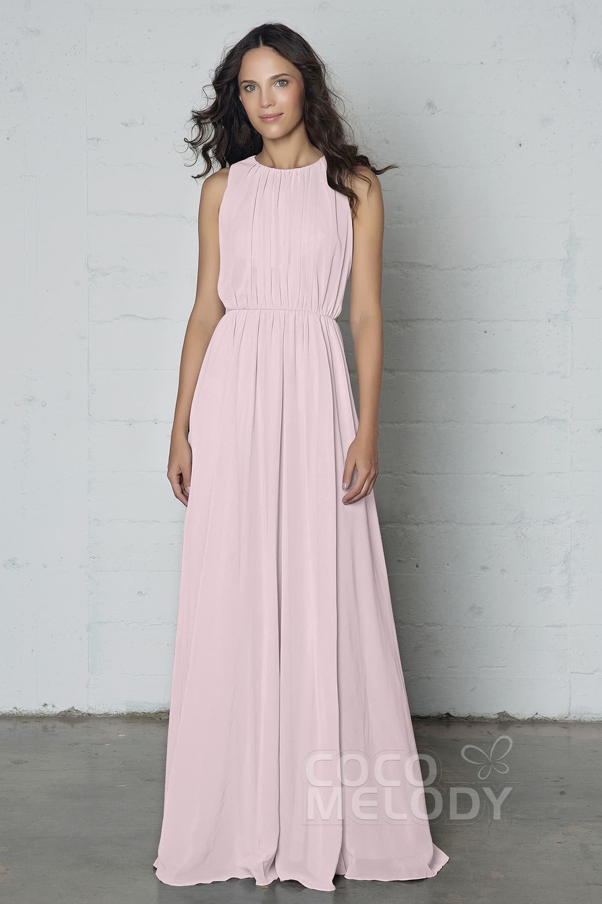 COCOMELODY Sheath-Column Floor Length Chiffon Dress PR17020 