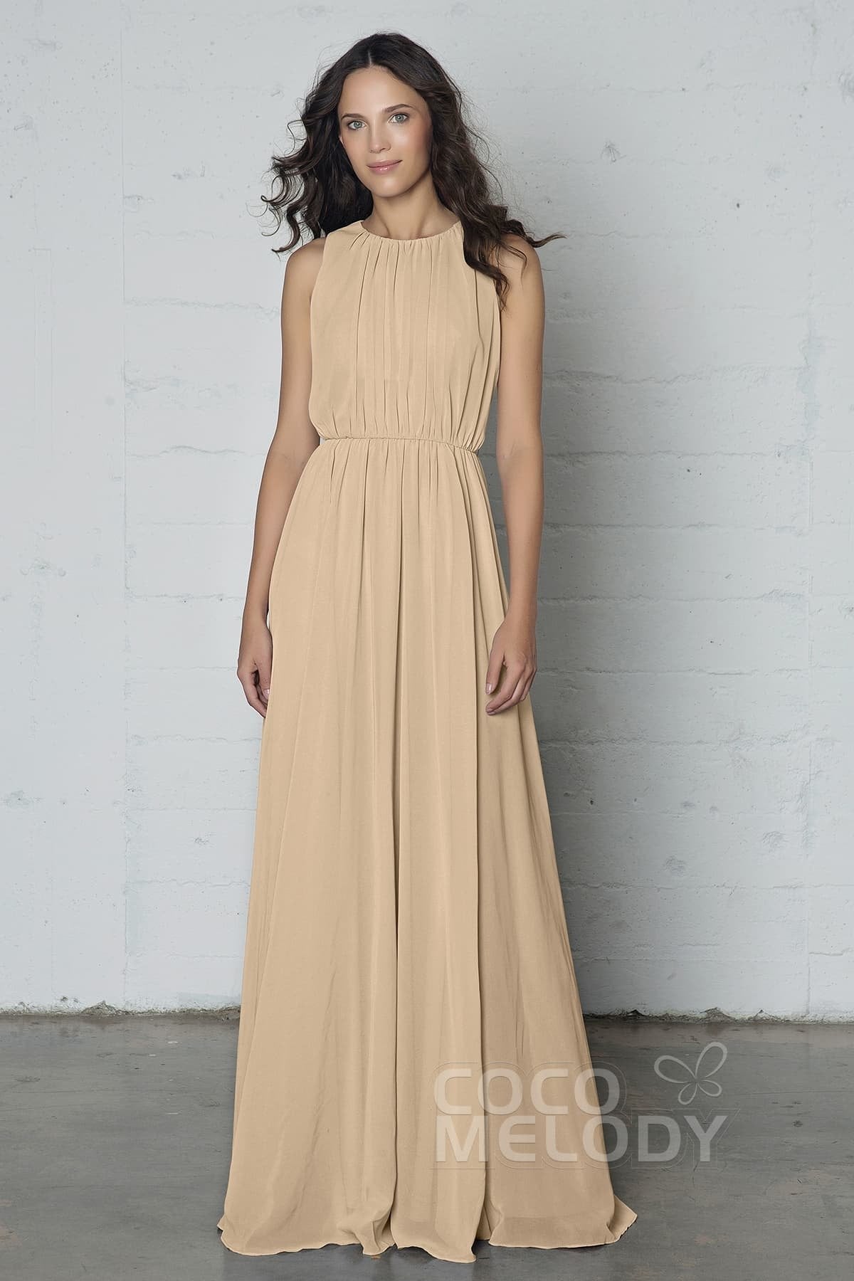 COCOMELODY Sheath-Column Floor Length Chiffon Dress PR17020 