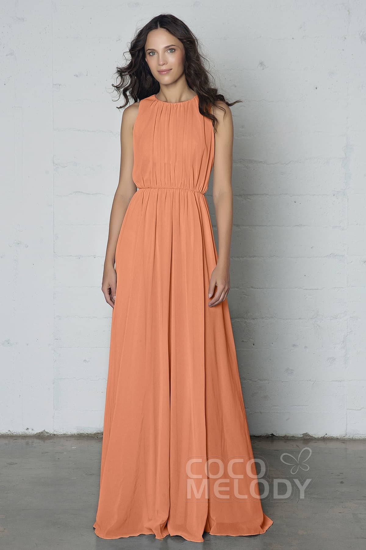 COCOMELODY Sheath-Column Floor Length Chiffon Dress PR17020 