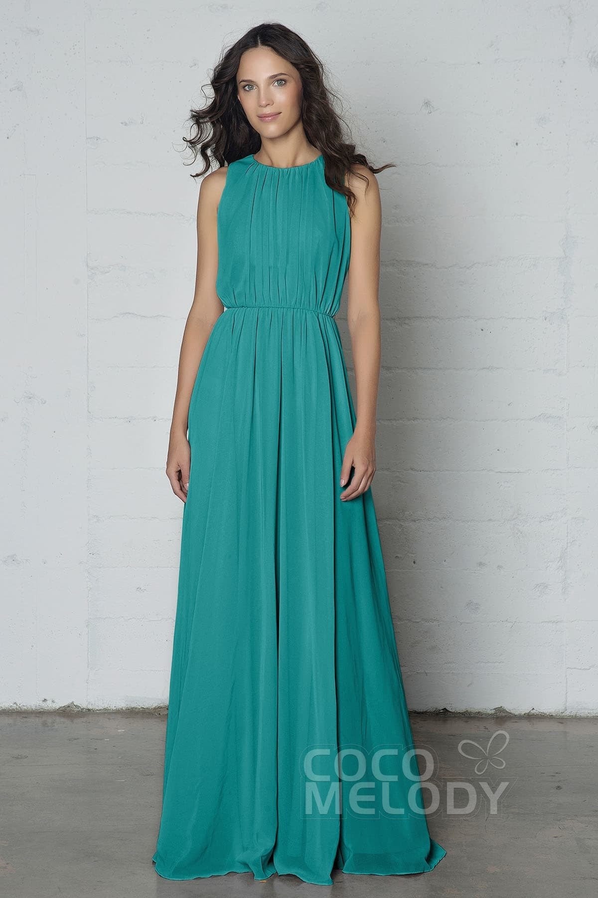 COCOMELODY Sheath-Column Floor Length Chiffon Dress PR17020 