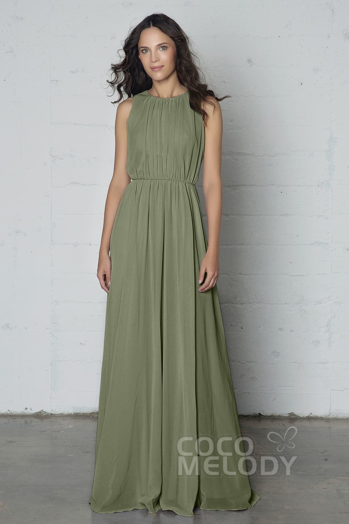 COCOMELODY Sheath-Column Floor Length Chiffon Dress PR17020 