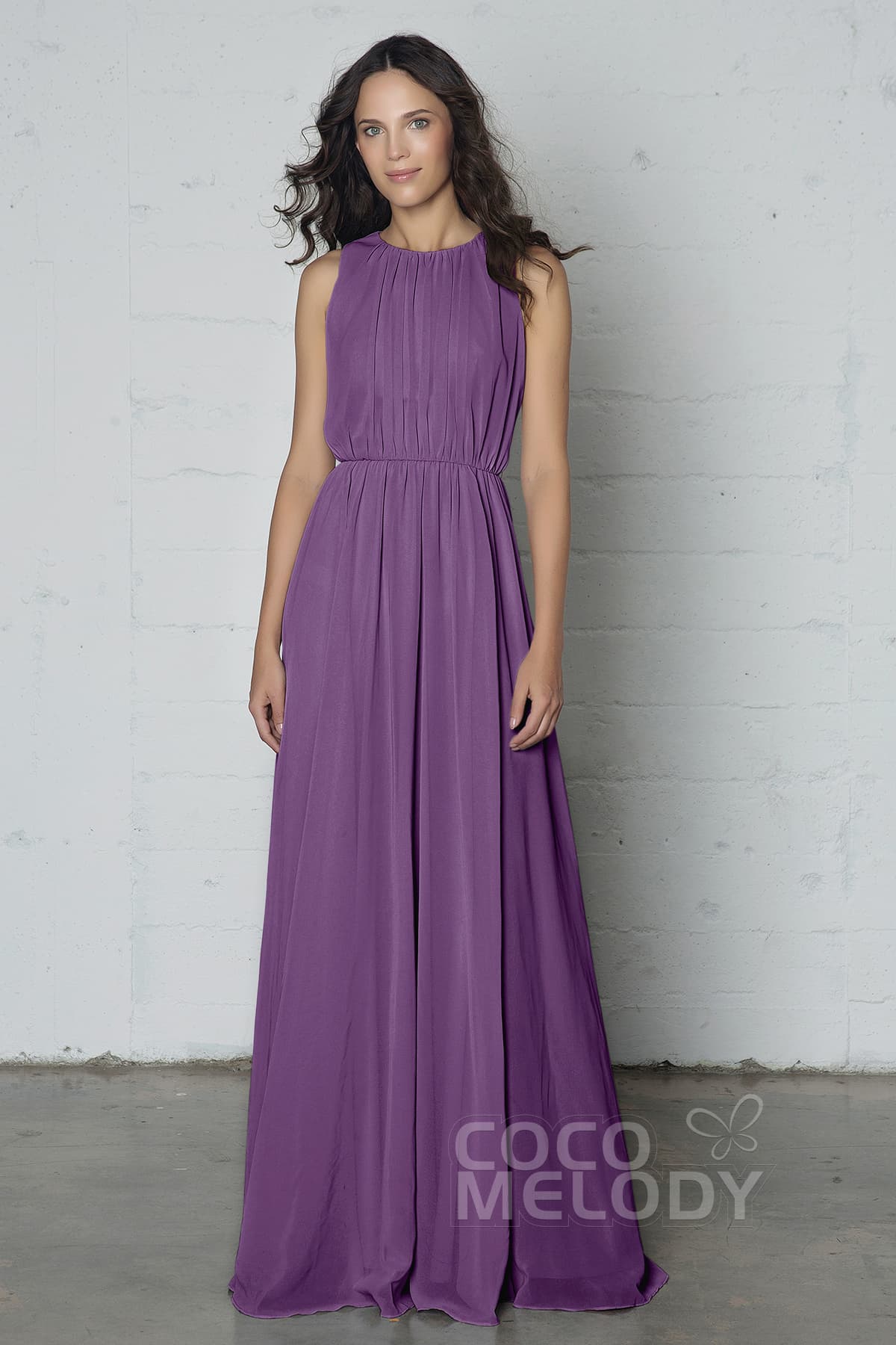 COCOMELODY Sheath-Column Floor Length Chiffon Dress PR17020 