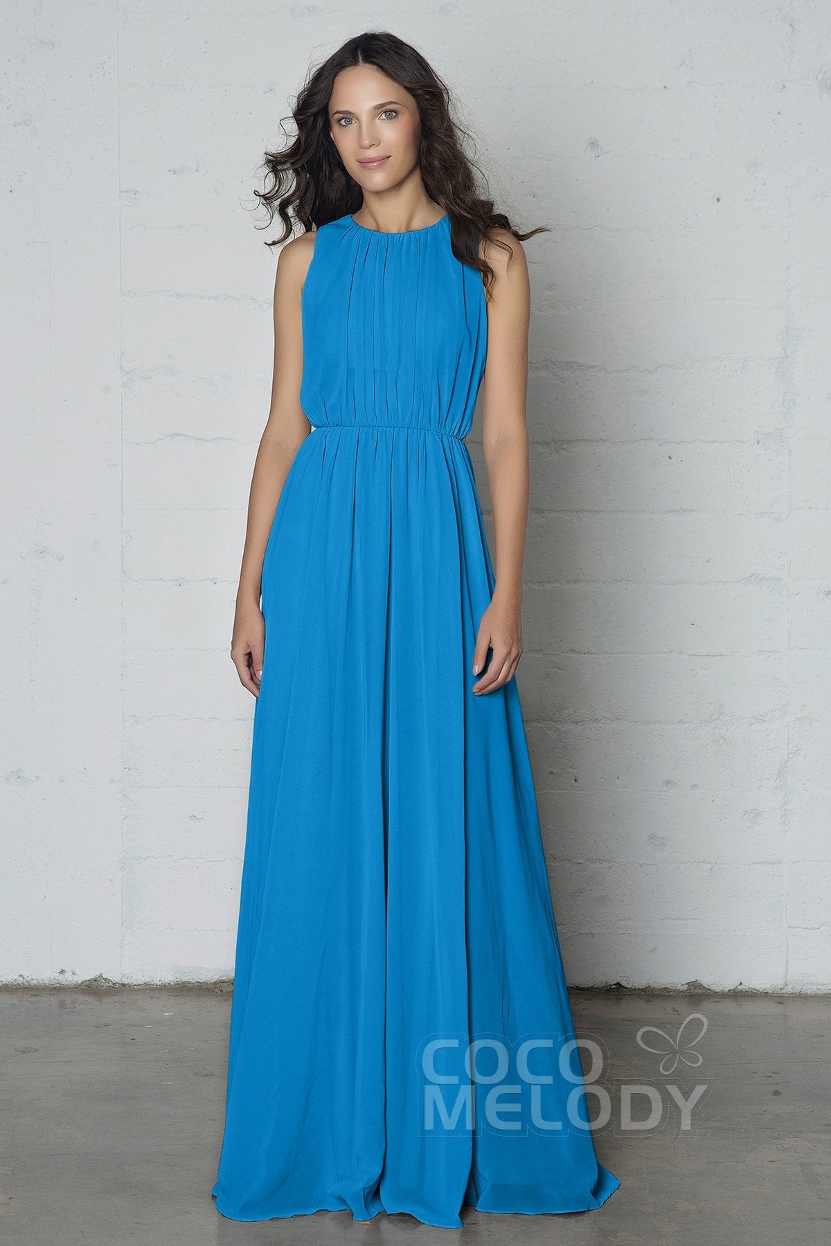 COCOMELODY Sheath-Column Floor Length Chiffon Dress PR17020 