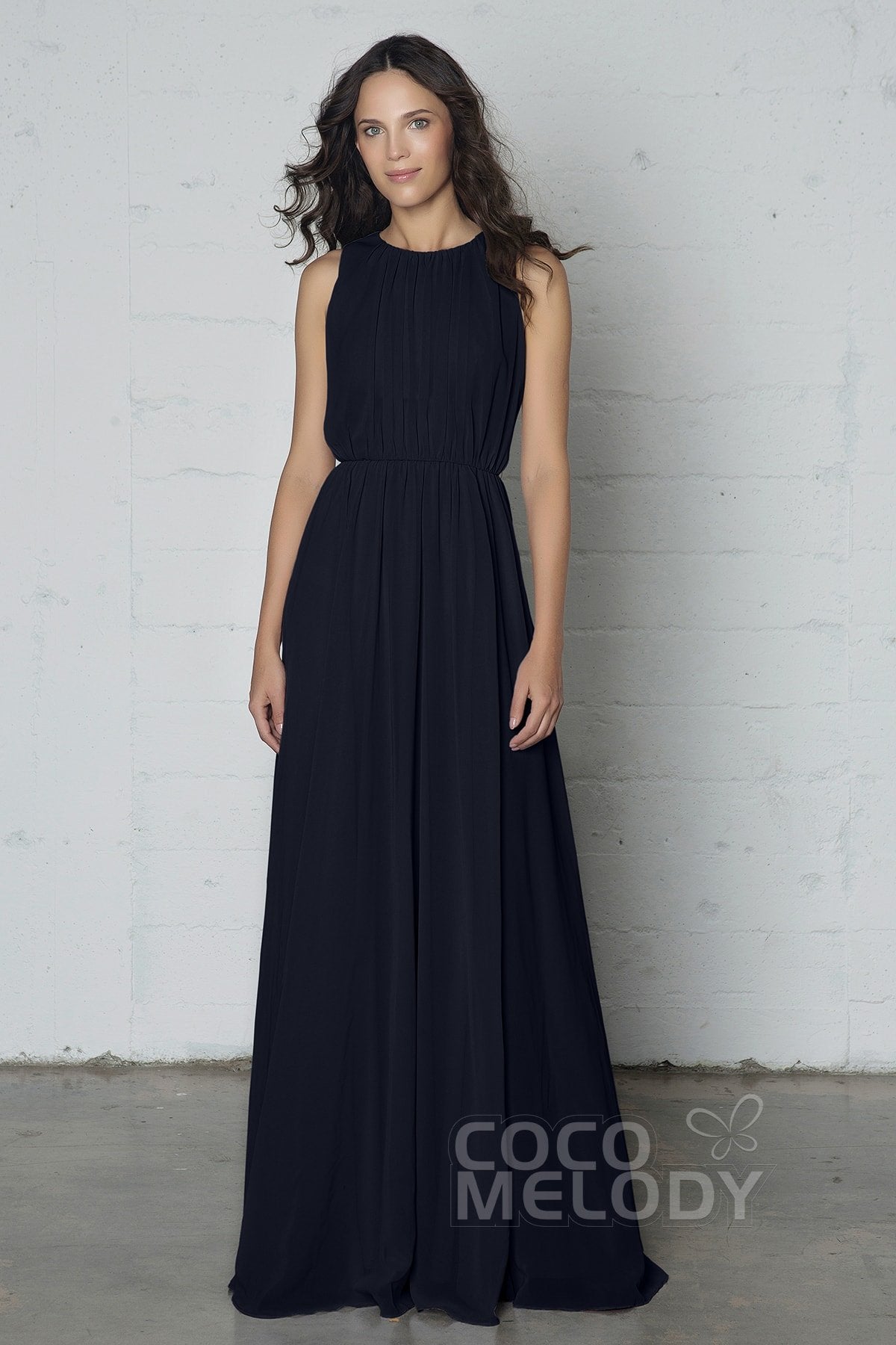 COCOMELODY Sheath-Column Floor Length Chiffon Dress PR17020 