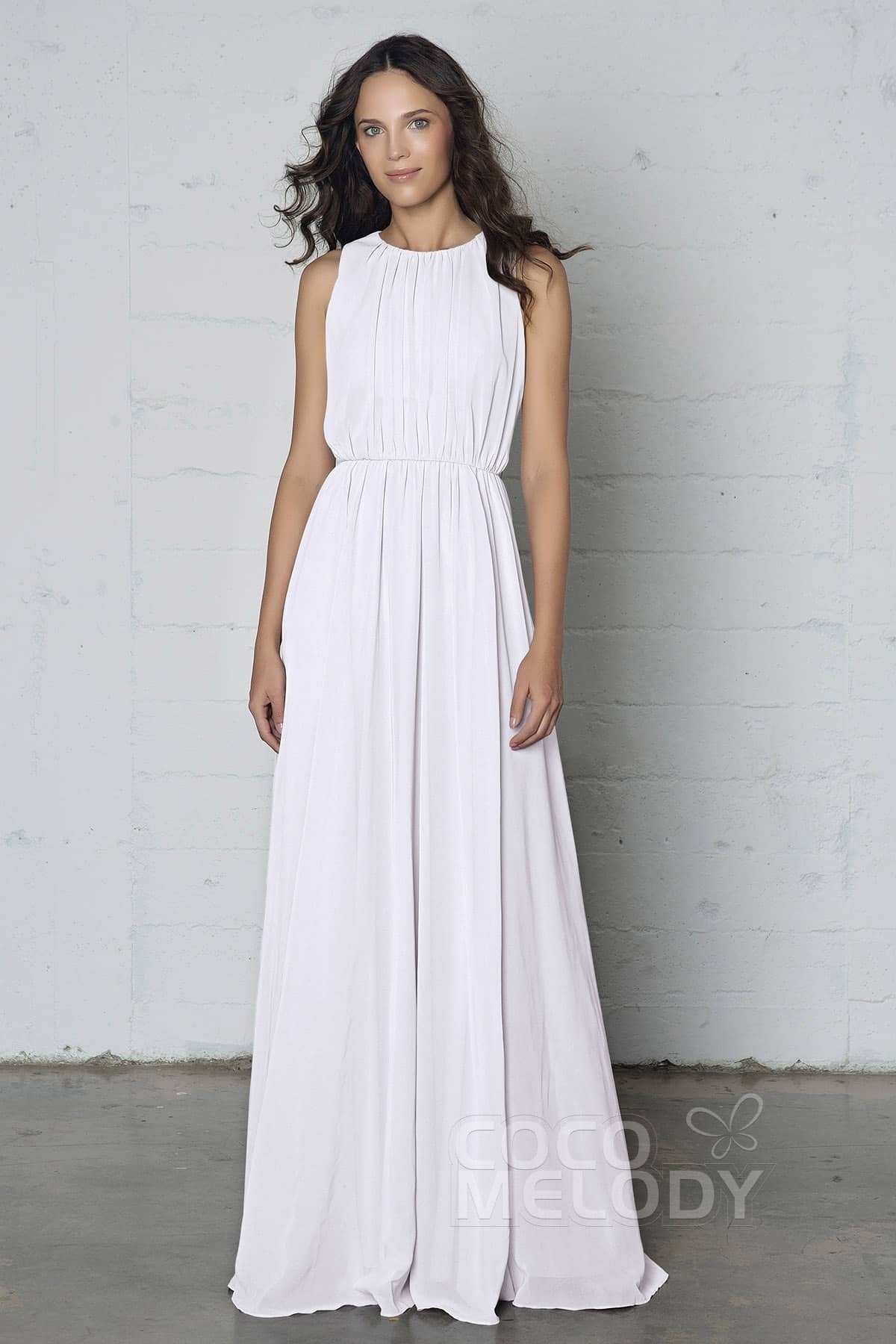 COCOMELODY Sheath-Column Floor Length Chiffon Dress PR17020 