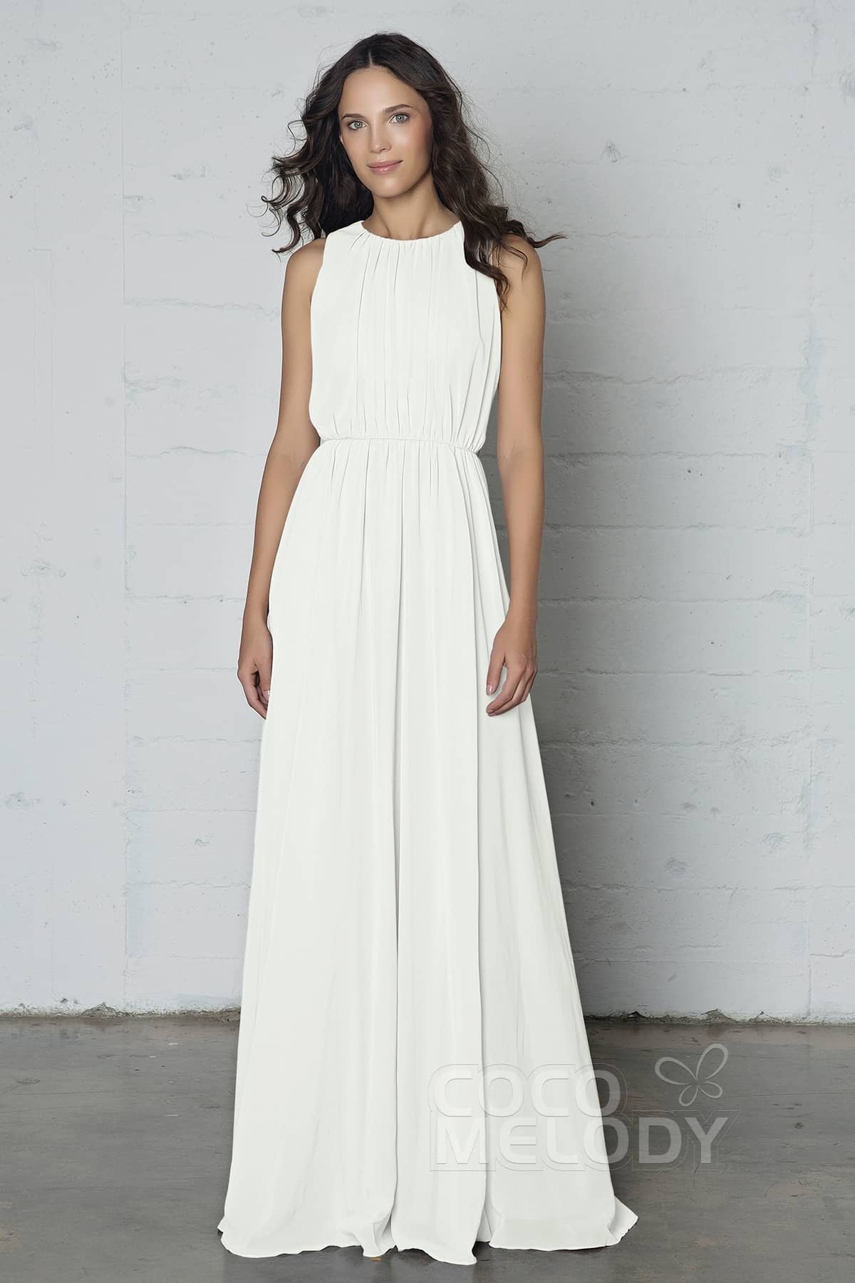 COCOMELODY Sheath-Column Floor Length Chiffon Dress PR17020 