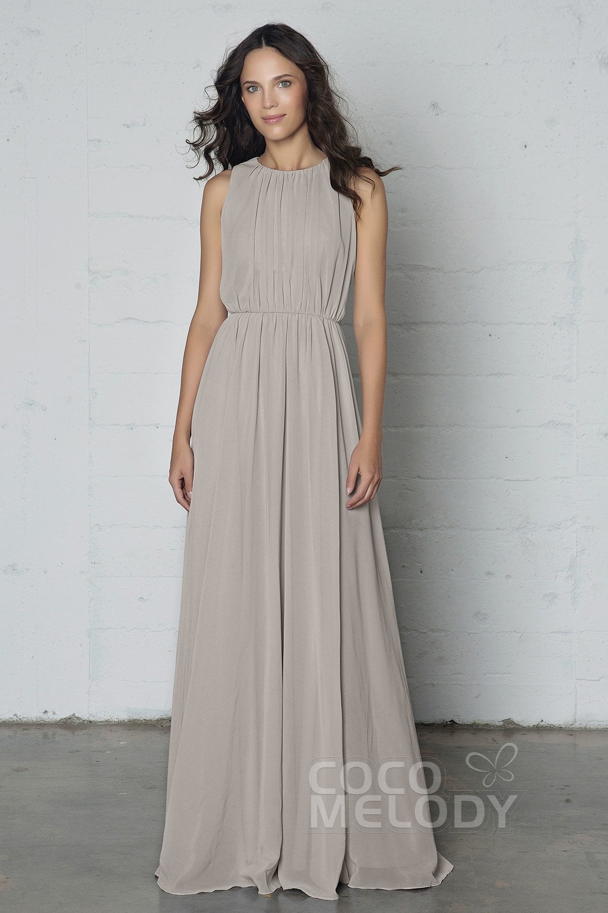 COCOMELODY Sheath-Column Floor Length Chiffon Dress PR17020 