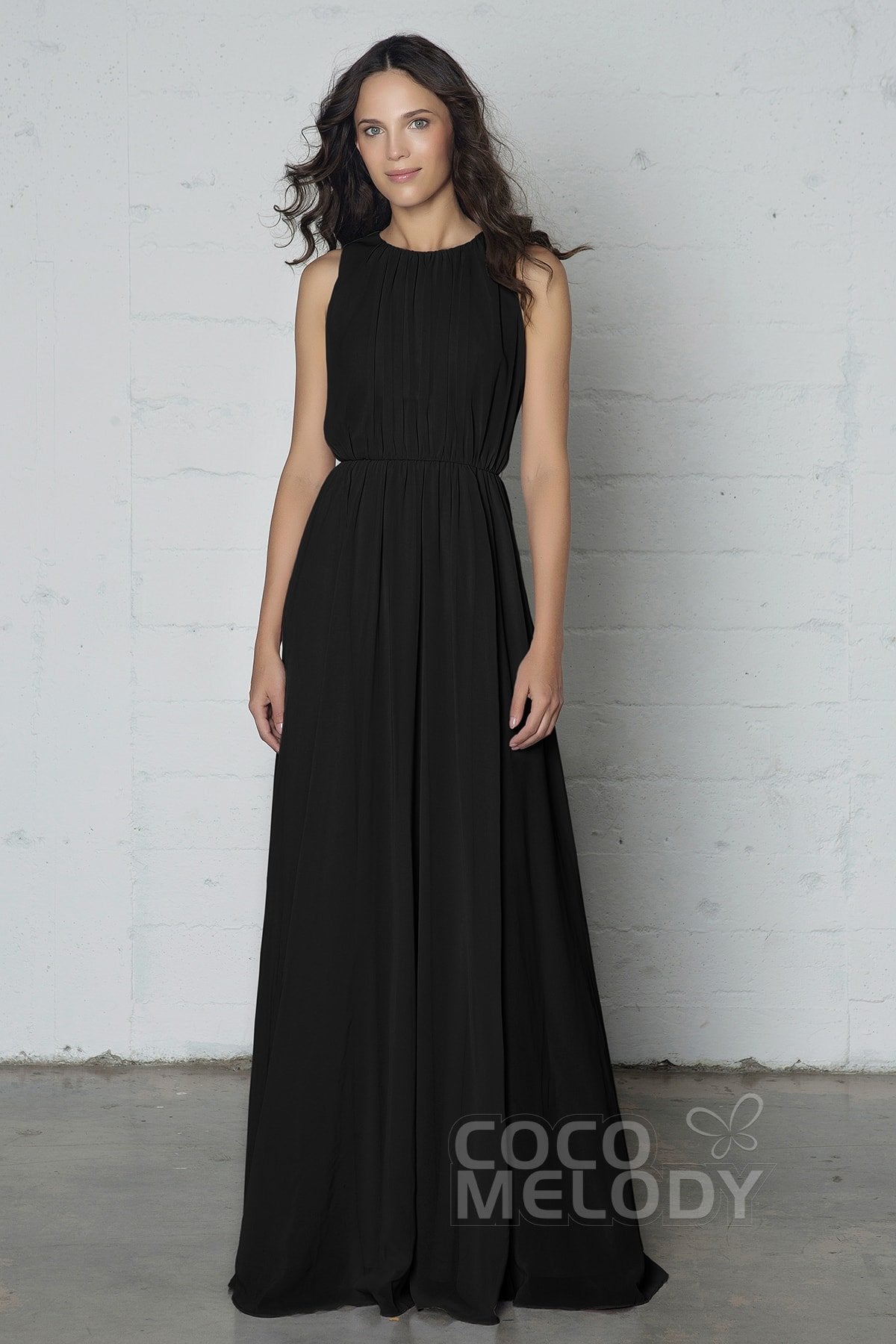 COCOMELODY Sheath-Column Floor Length Chiffon Dress PR17020 