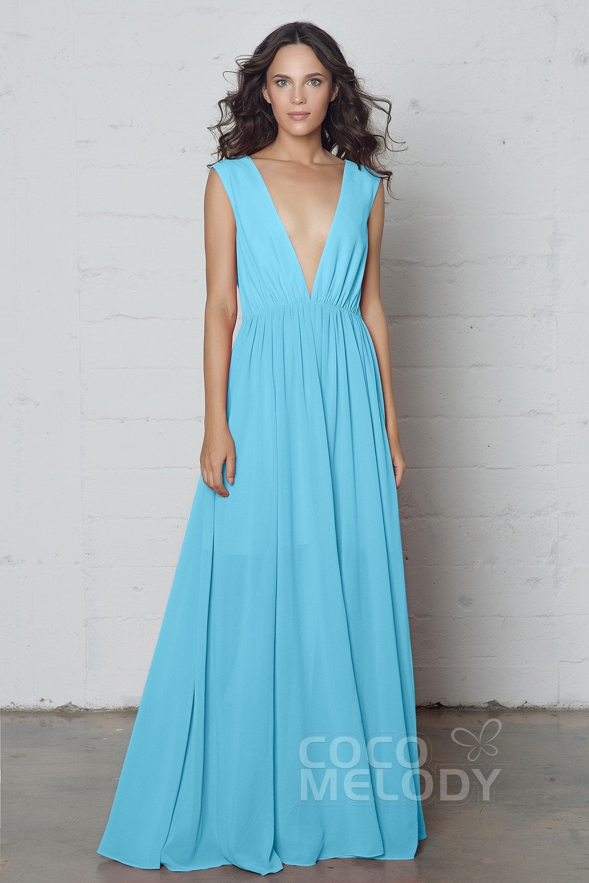 COCOMELODY Sheath-Column Floor Length Chiffon Dress PR17022 