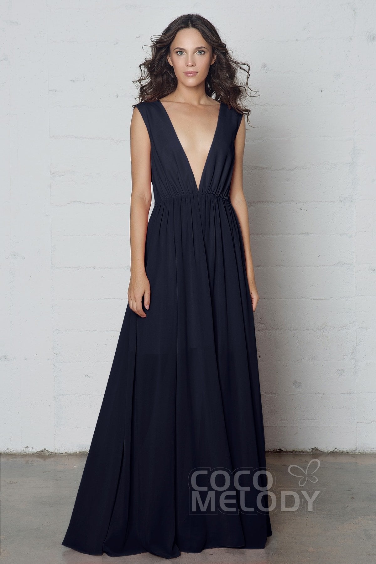 COCOMELODY Sheath-Column Floor Length Chiffon Dress PR17022 