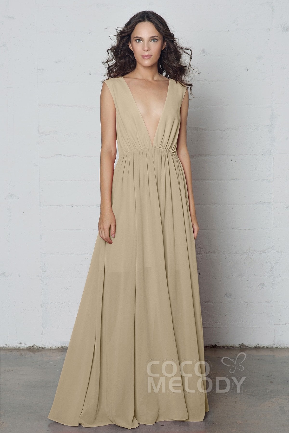 COCOMELODY Sheath-Column Floor Length Chiffon Dress PR17022 