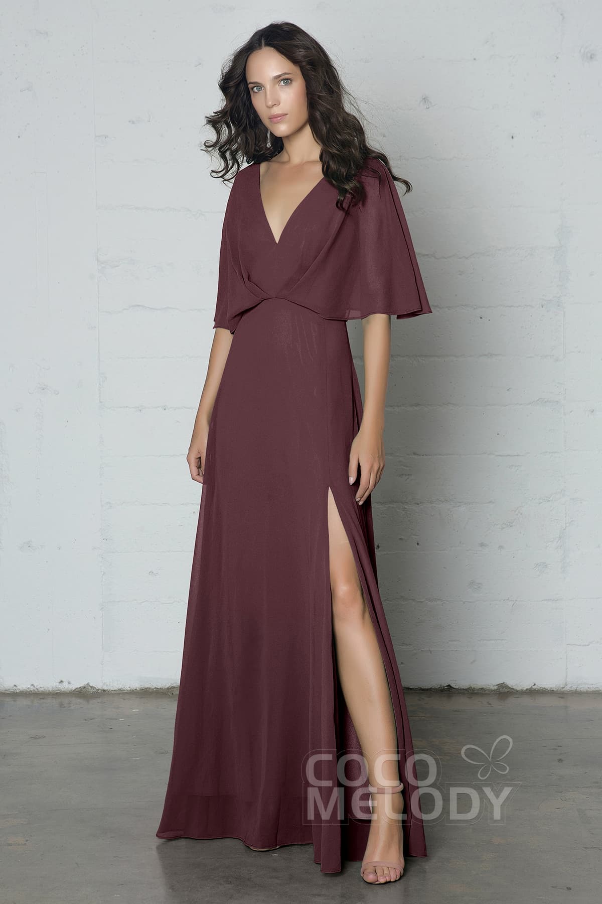 COCOMELODY Sheath-Column Floor Length Chiffon Dress PR17024 