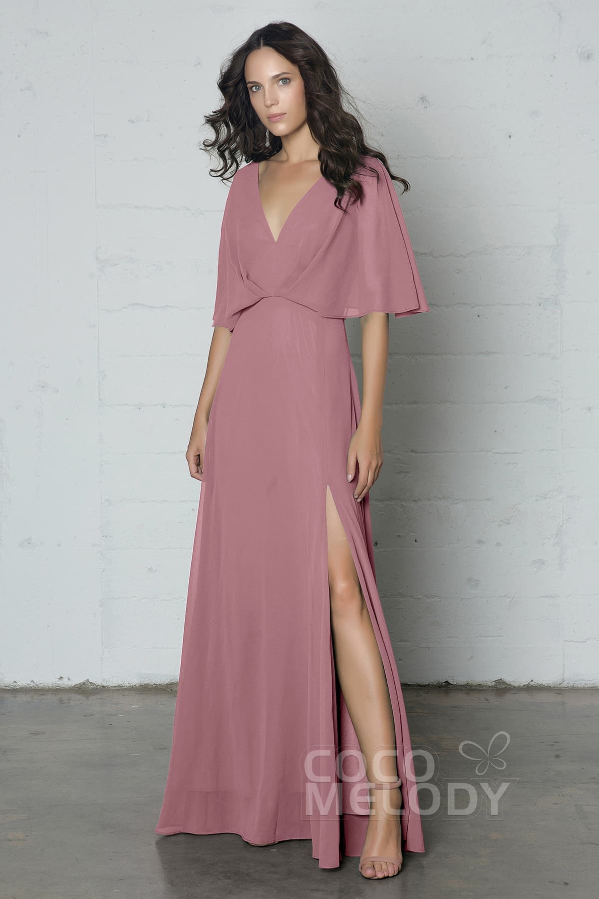 COCOMELODY Sheath-Column Floor Length Chiffon Dress PR17024 