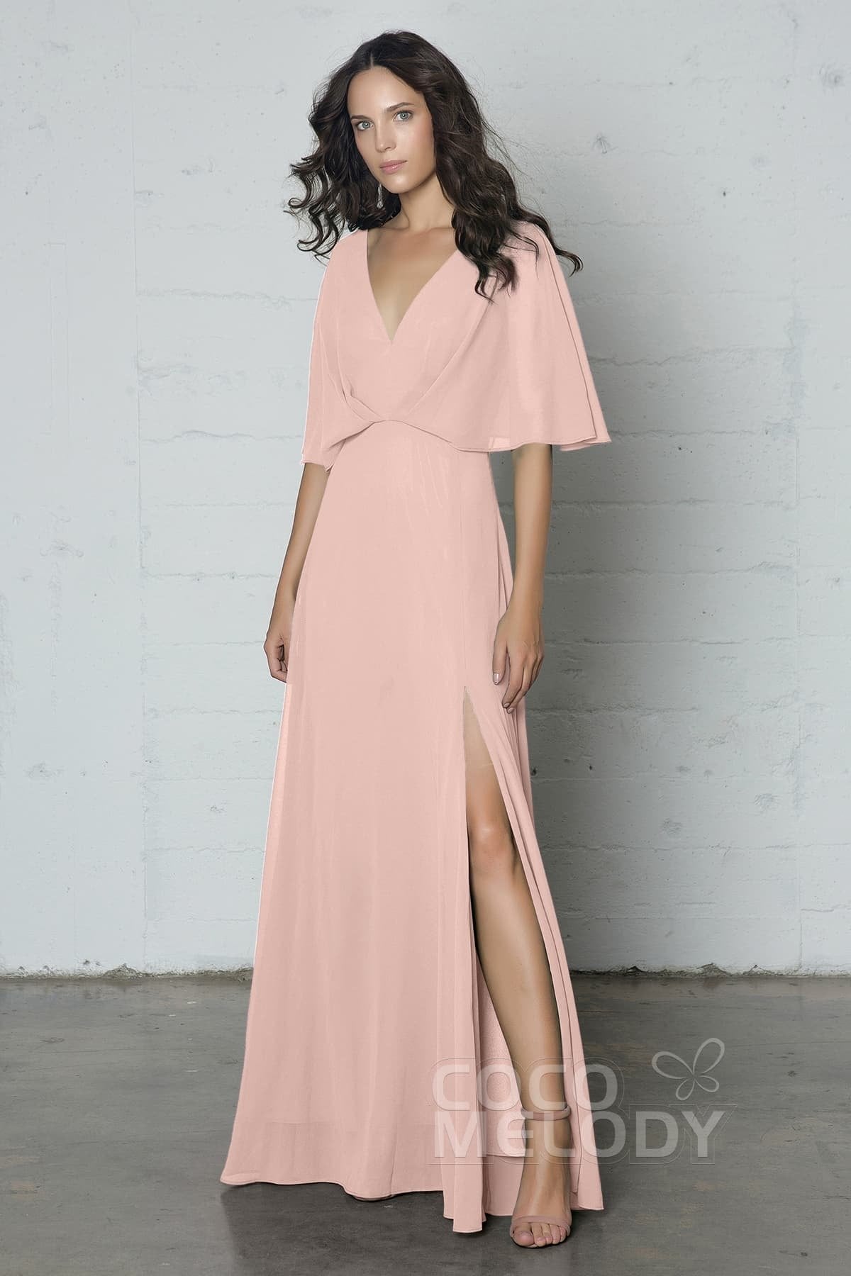 COCOMELODY Sheath-Column Floor Length Chiffon Dress PR17024 