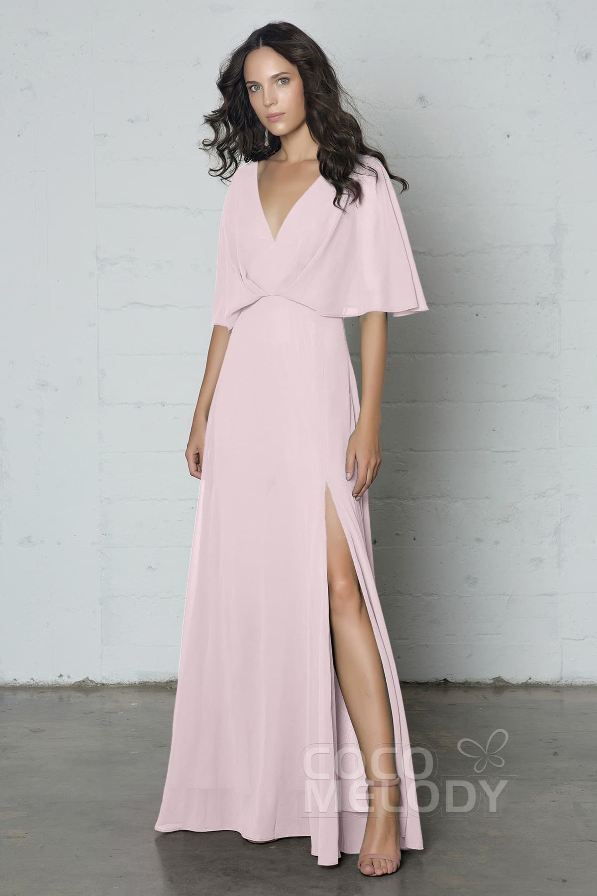 COCOMELODY Sheath-Column Floor Length Chiffon Dress PR17024 