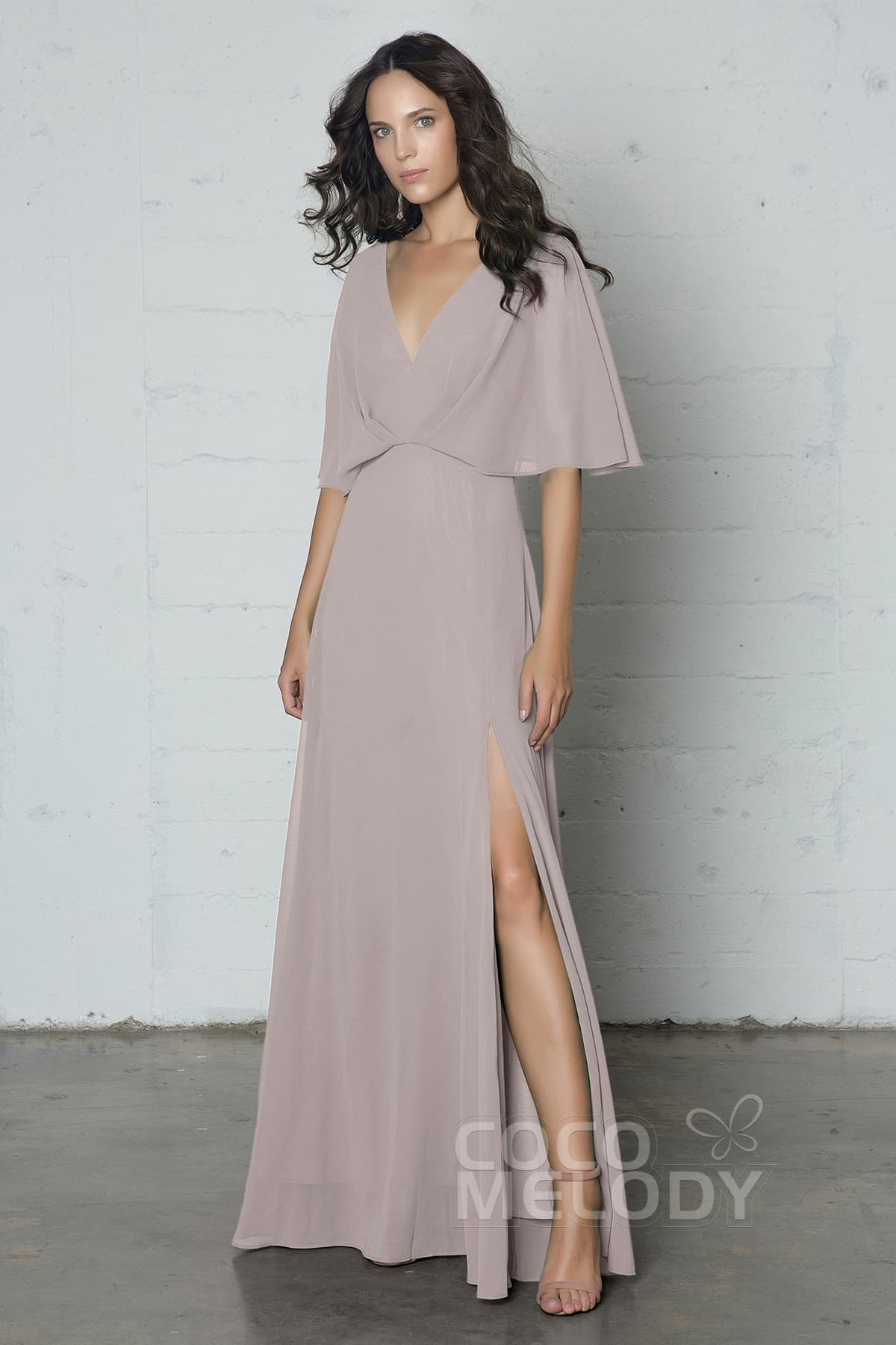 COCOMELODY Sheath-Column Floor Length Chiffon Dress PR17024 