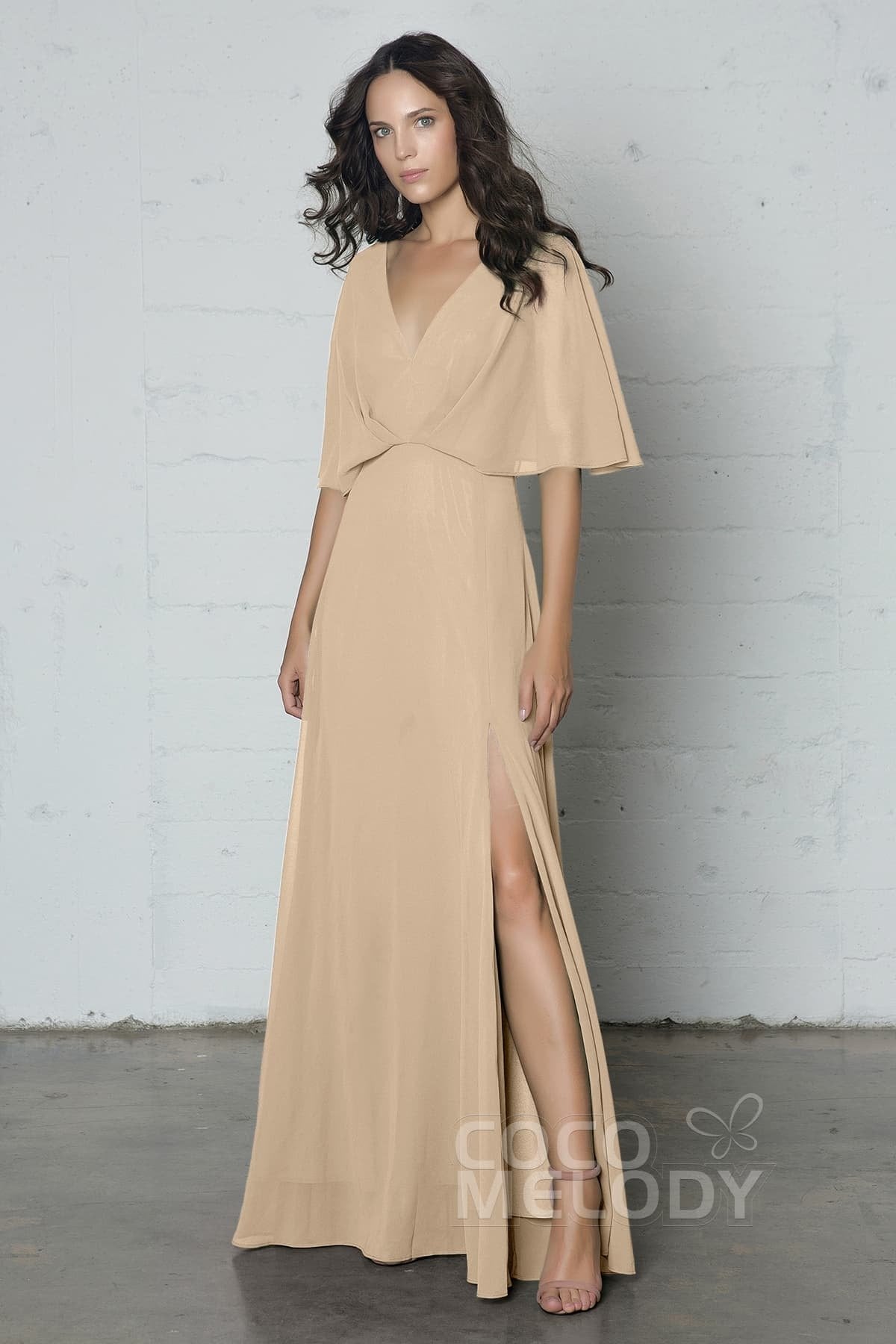 COCOMELODY Sheath-Column Floor Length Chiffon Dress PR17024 