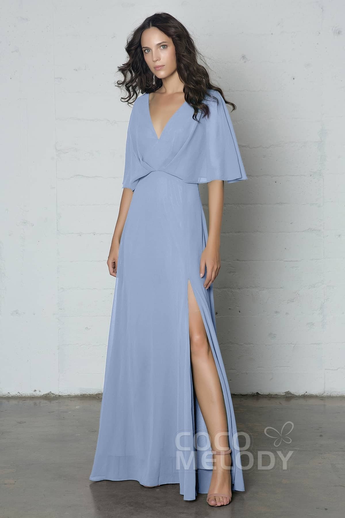 COCOMELODY Sheath-Column Floor Length Chiffon Dress PR17024 