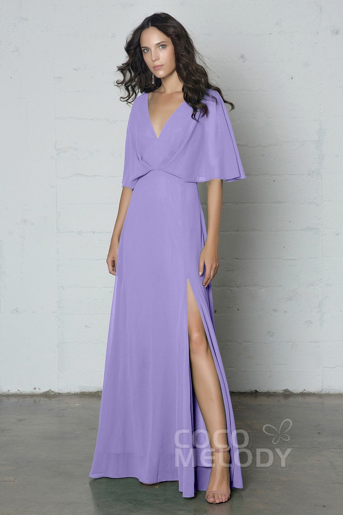 COCOMELODY Sheath-Column Floor Length Chiffon Dress PR17024 