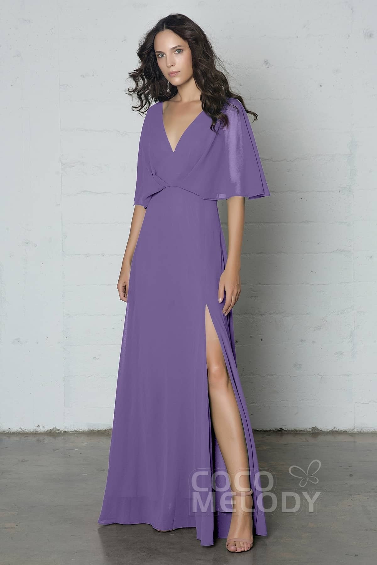 COCOMELODY Sheath-Column Floor Length Chiffon Dress PR17024 