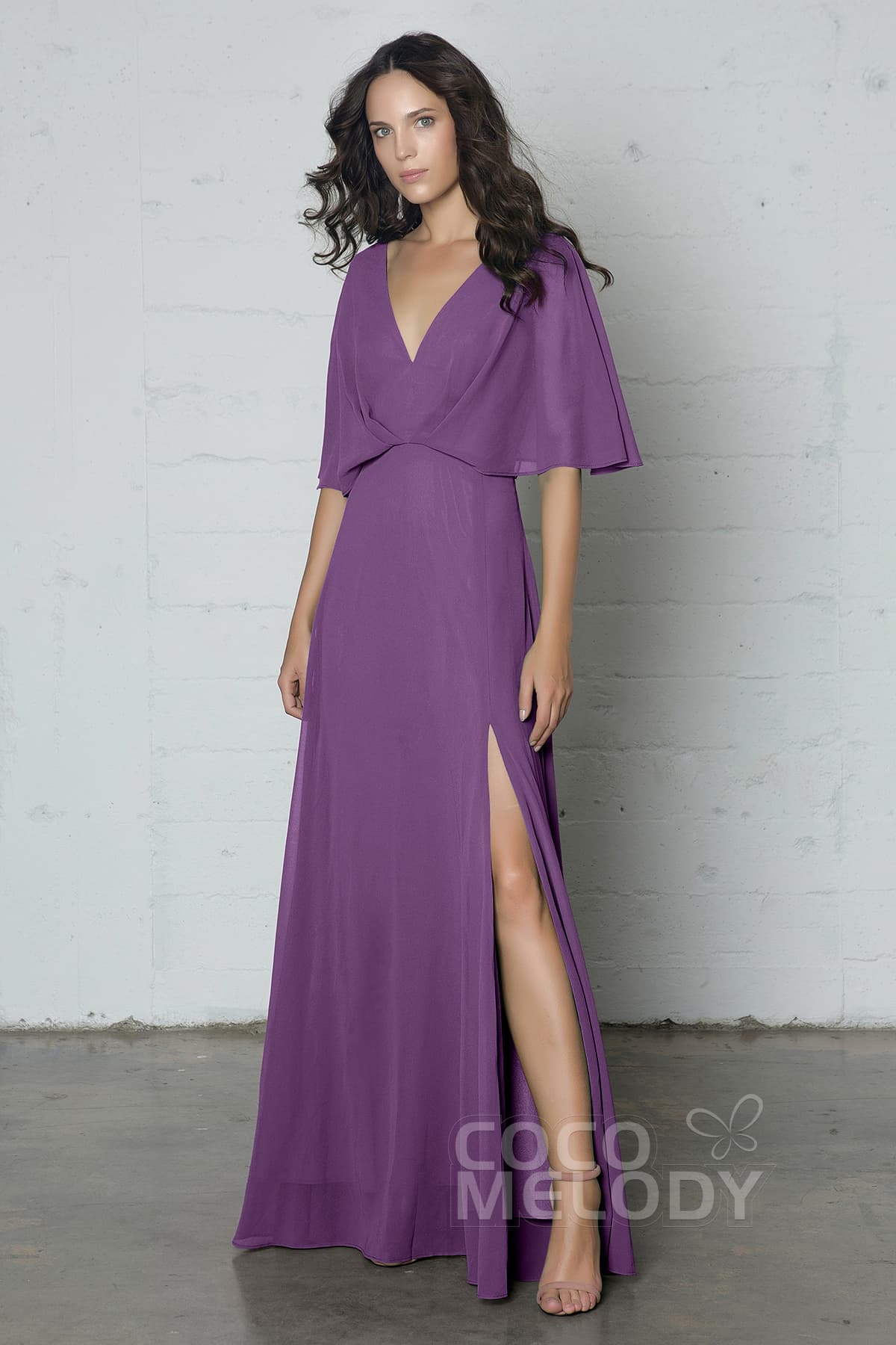 COCOMELODY Sheath-Column Floor Length Chiffon Dress PR17024 