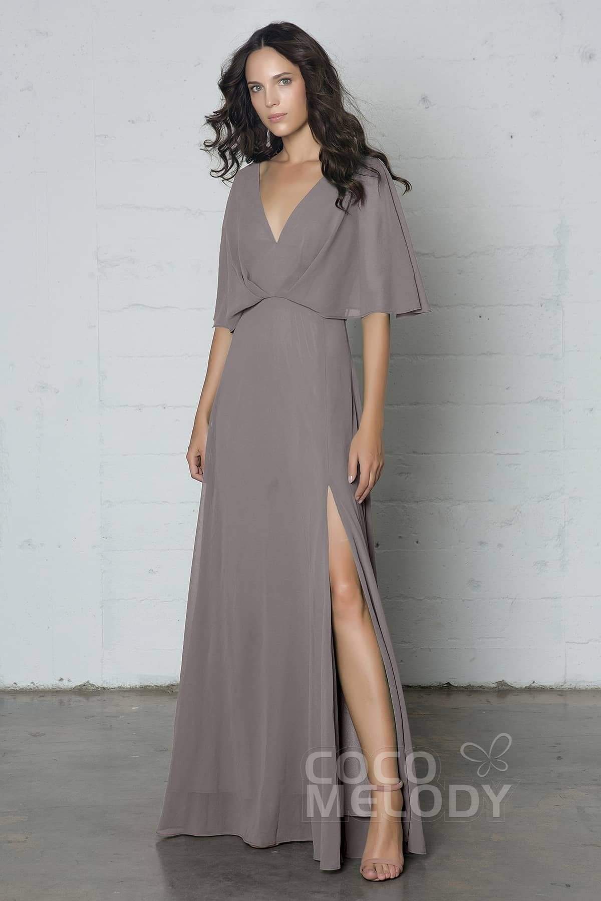 COCOMELODY Sheath-Column Floor Length Chiffon Dress PR17024 