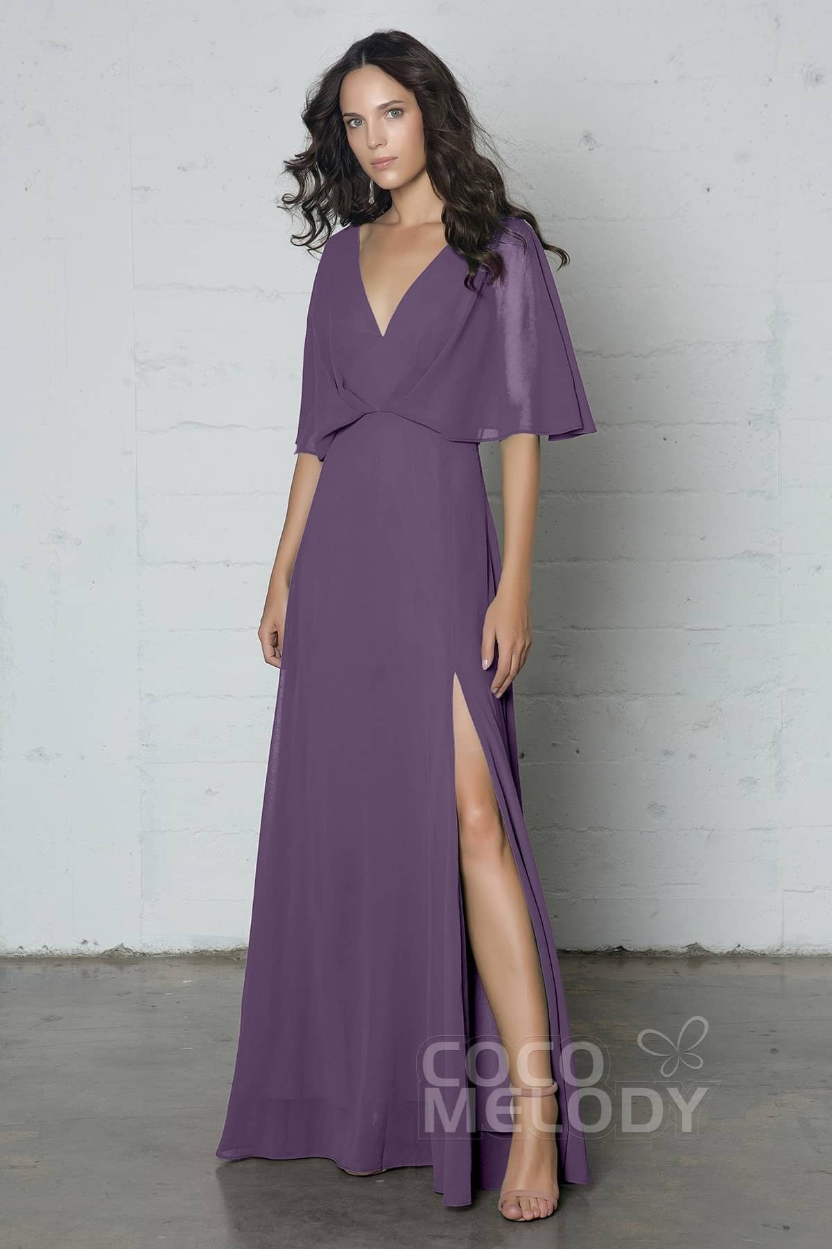 COCOMELODY Sheath-Column Floor Length Chiffon Dress PR17024 