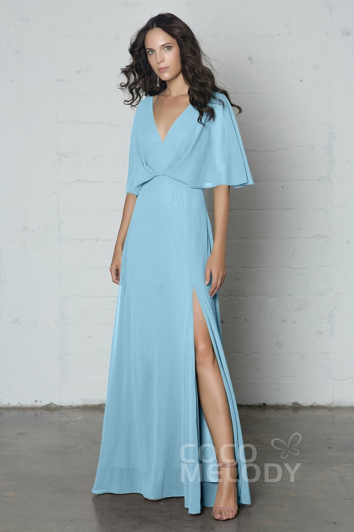 COCOMELODY Sheath-Column Floor Length Chiffon Dress PR17024 