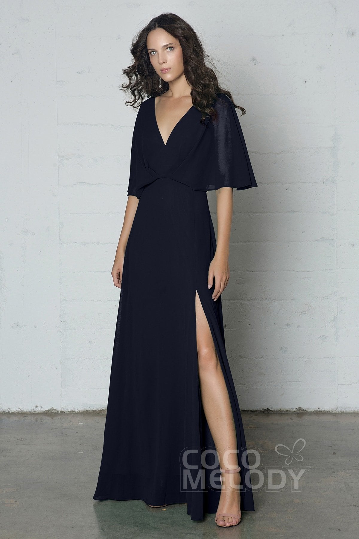 COCOMELODY Sheath-Column Floor Length Chiffon Dress PR17024 