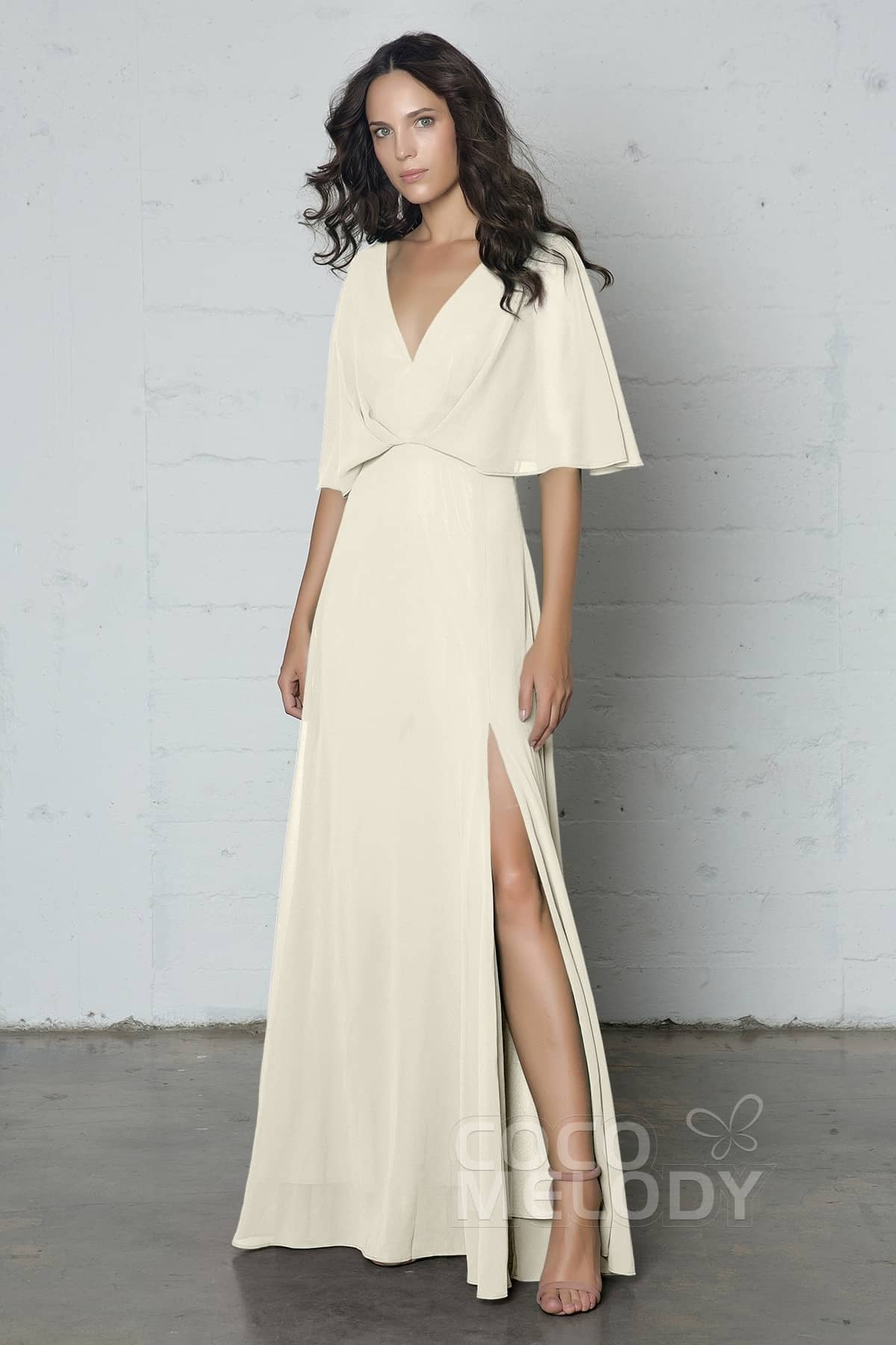 COCOMELODY Sheath-Column Floor Length Chiffon Dress PR17024 