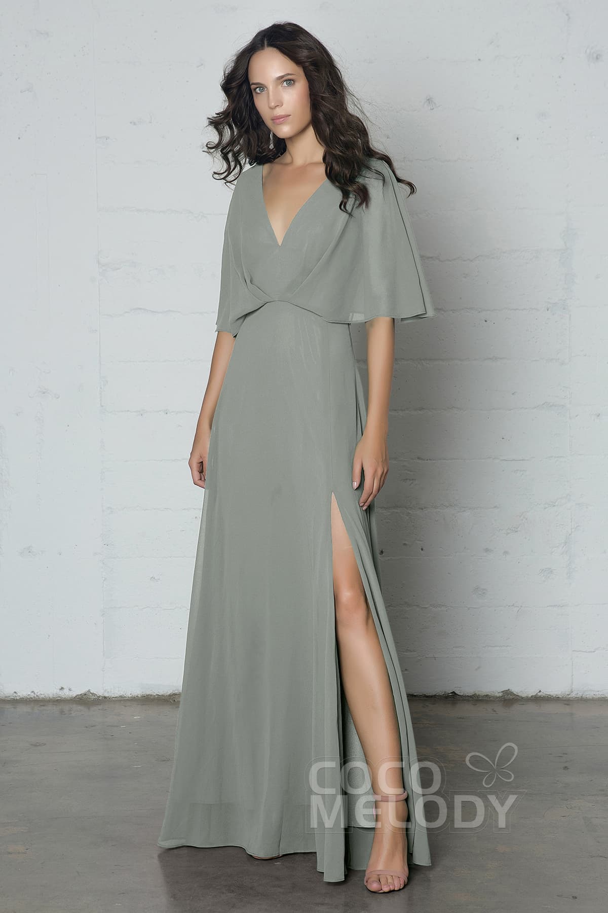 COCOMELODY Sheath-Column Floor Length Chiffon Dress PR17024 