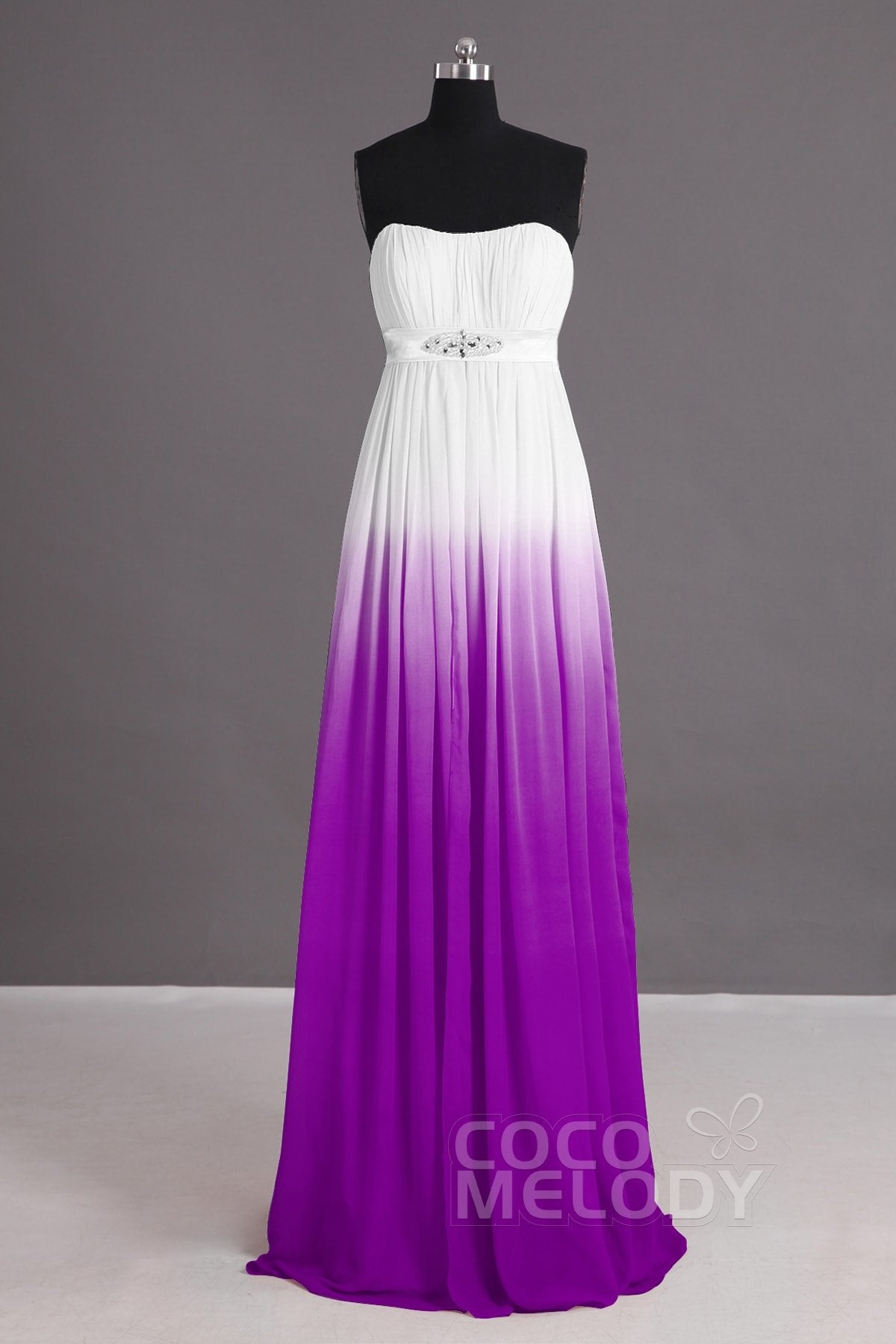 COCOMELODY Sheath-Column Floor Length Chiffon Bridesmaid Dress Formal Dresses PR2917 