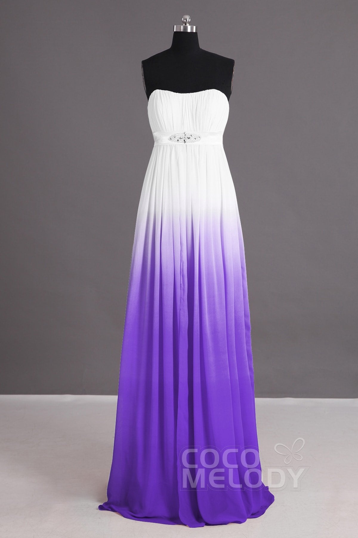 COCOMELODY Sheath-Column Floor Length Chiffon Bridesmaid Dress Formal Dresses PR2917 