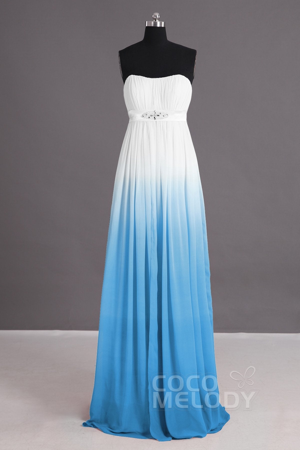 COCOMELODY Sheath-Column Floor Length Chiffon Bridesmaid Dress Formal Dresses PR2917 