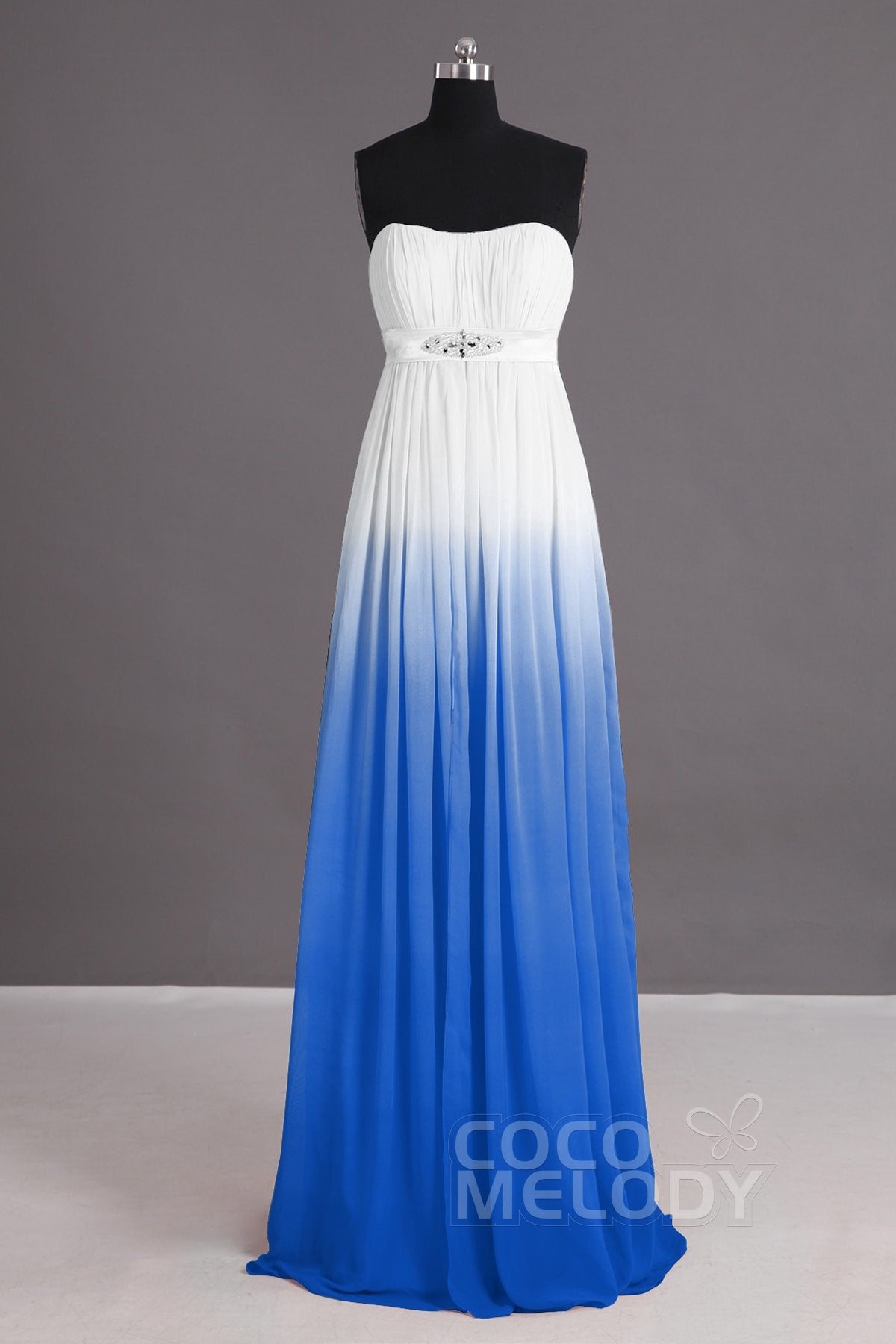 COCOMELODY Sheath-Column Floor Length Chiffon Bridesmaid Dress Formal Dresses PR2917 