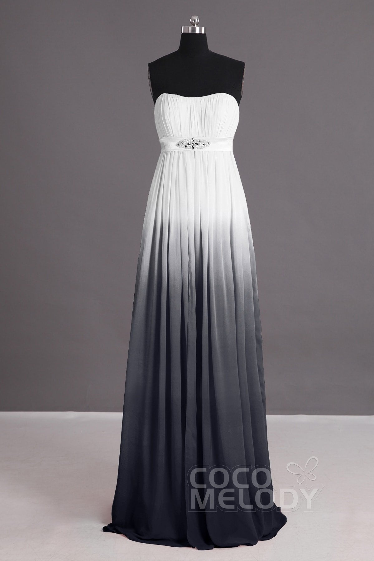 COCOMELODY Sheath-Column Floor Length Chiffon Bridesmaid Dress Formal Dresses PR2917 