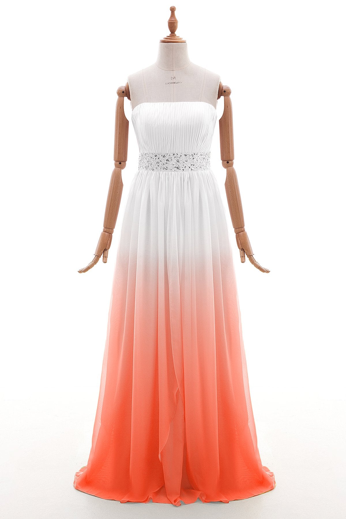 COCOMELODY Sheath-Column Floor Length Ombre Bridesmaid Dress Formal Dresses PR2921 