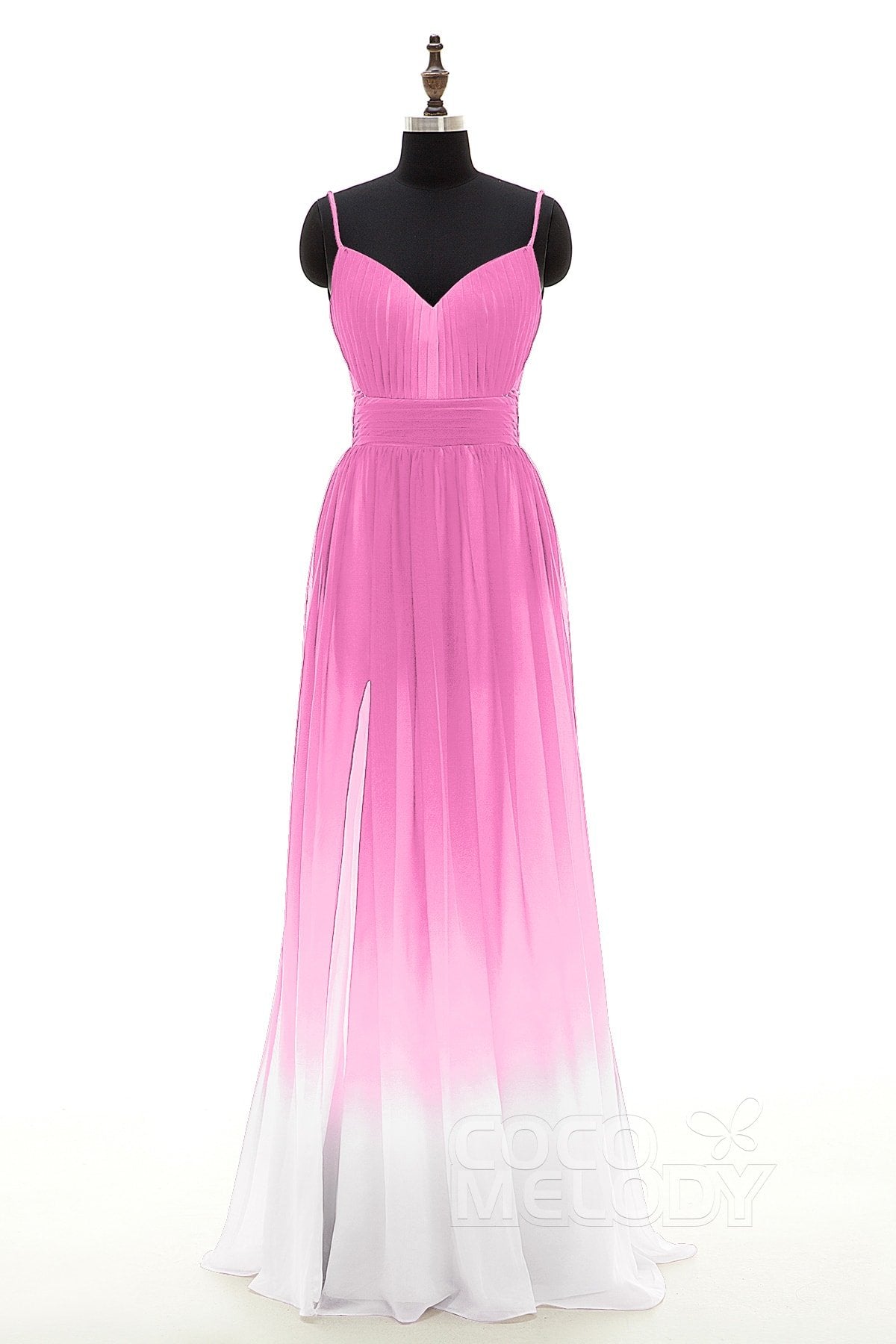 COCOMELODY Sheath Floor Length Chiffon Ombre Bridesmaid Dress Formal Dresses PR3268 