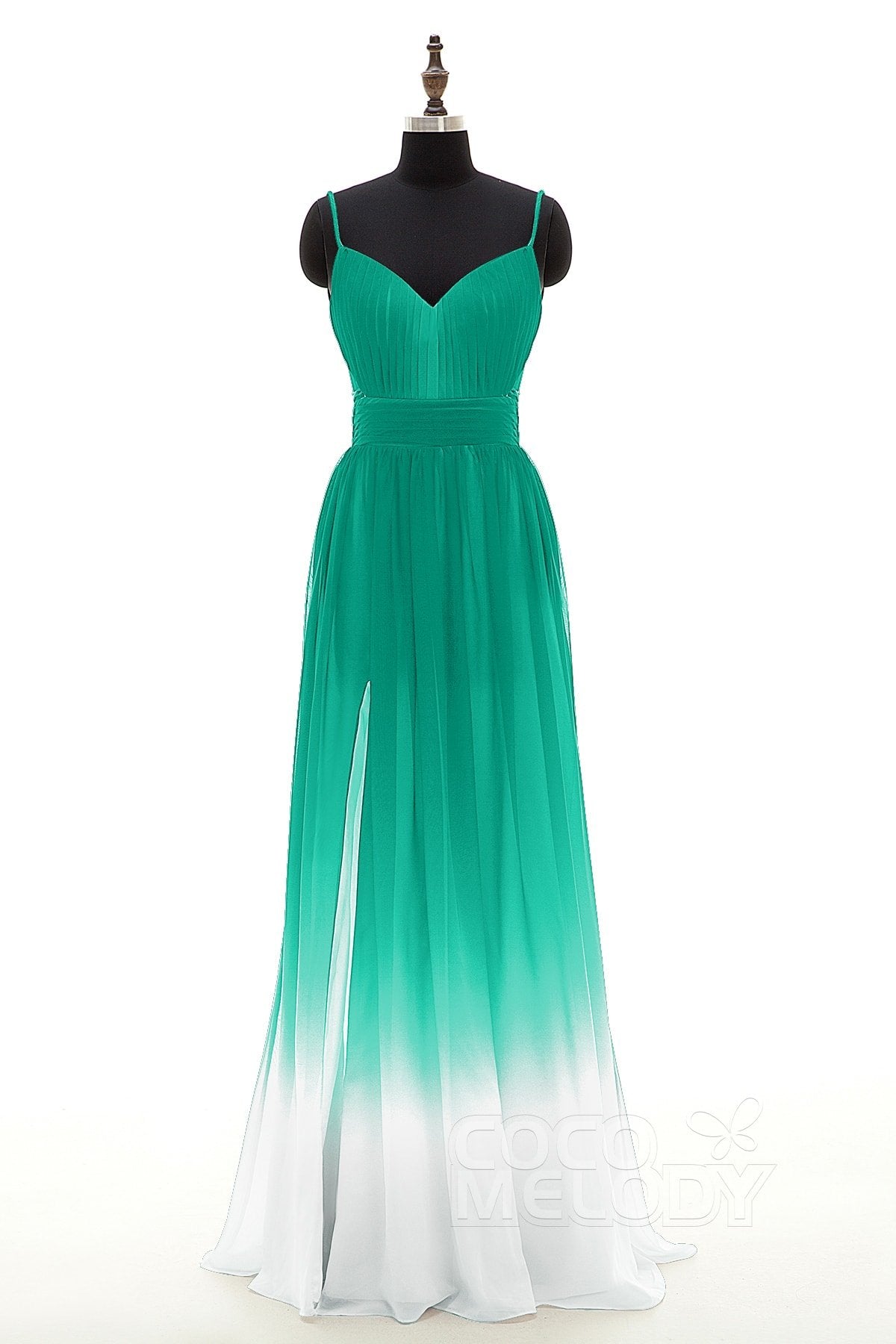 COCOMELODY Sheath Floor Length Chiffon Ombre Bridesmaid Dress Formal Dresses PR3268 