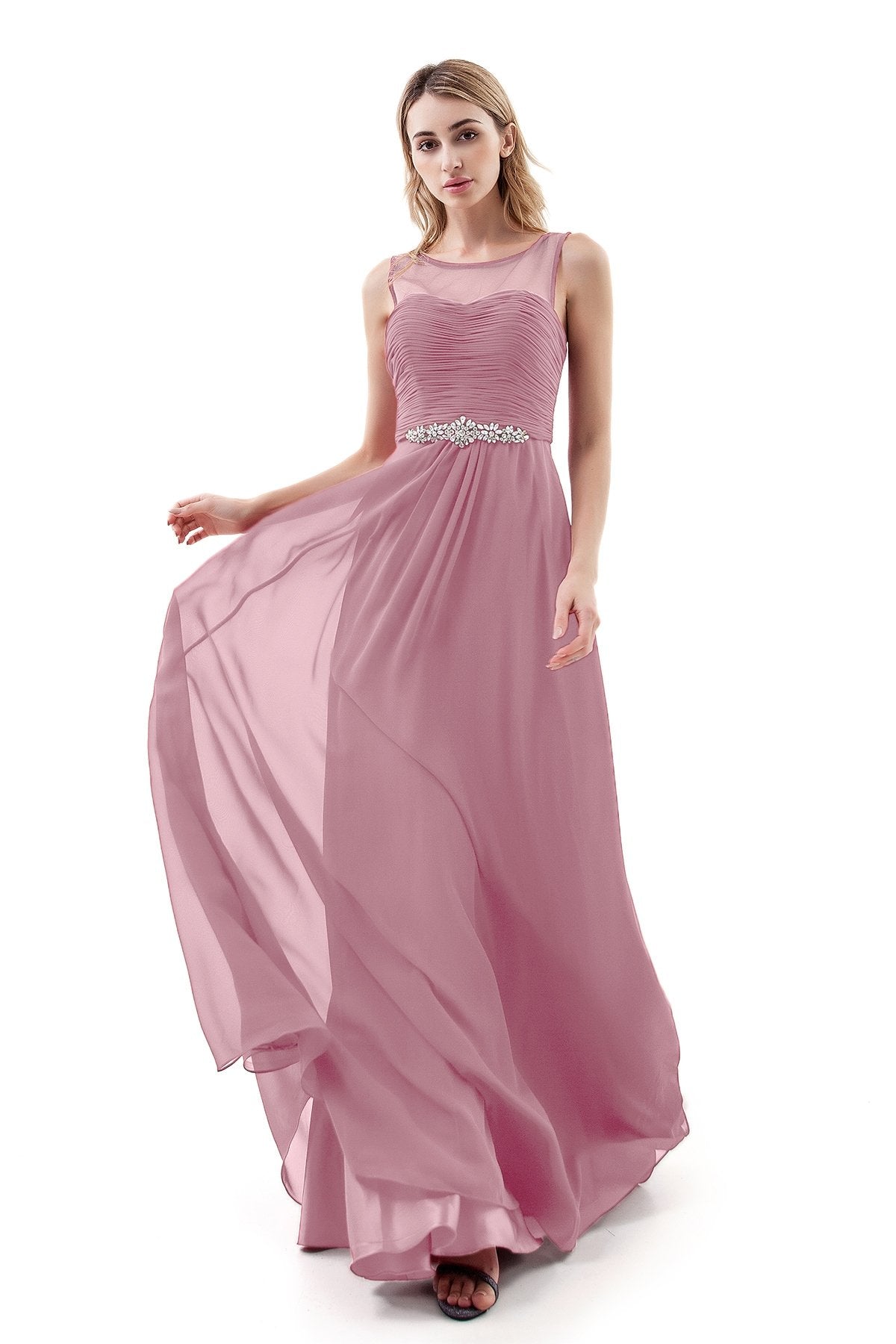 COCOMELODY A-Line Sweep-Brush Train Chiffon Dress PR3400 