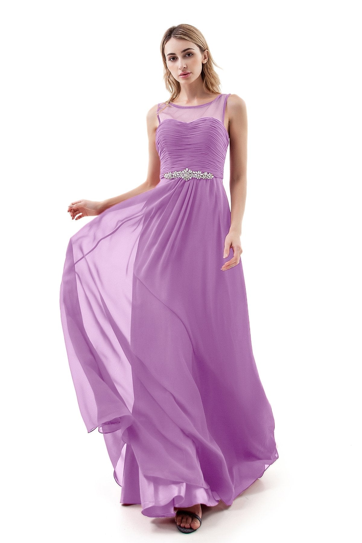 COCOMELODY A-Line Sweep-Brush Train Chiffon Dress PR3400 