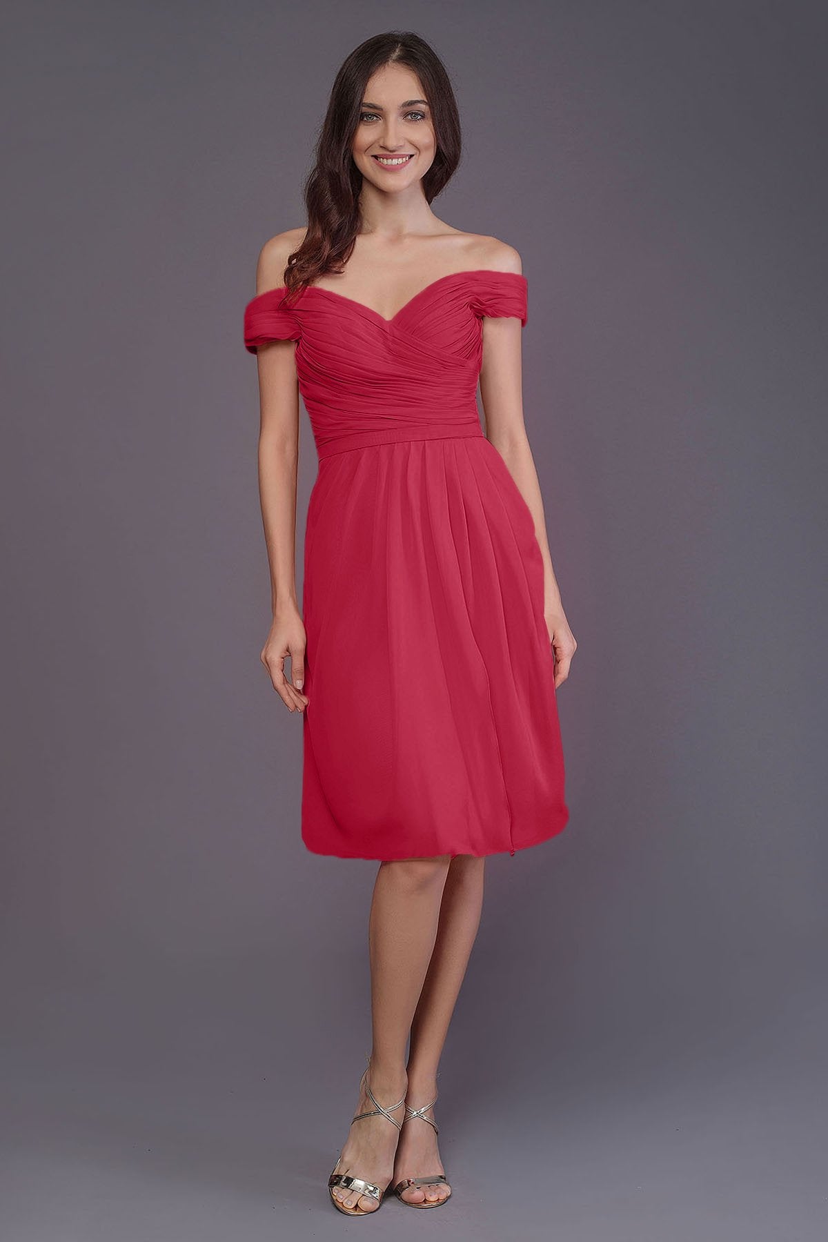 COCOMELODY Sheath-Column Knee Length Short Bridesmaid Dress PR3485 