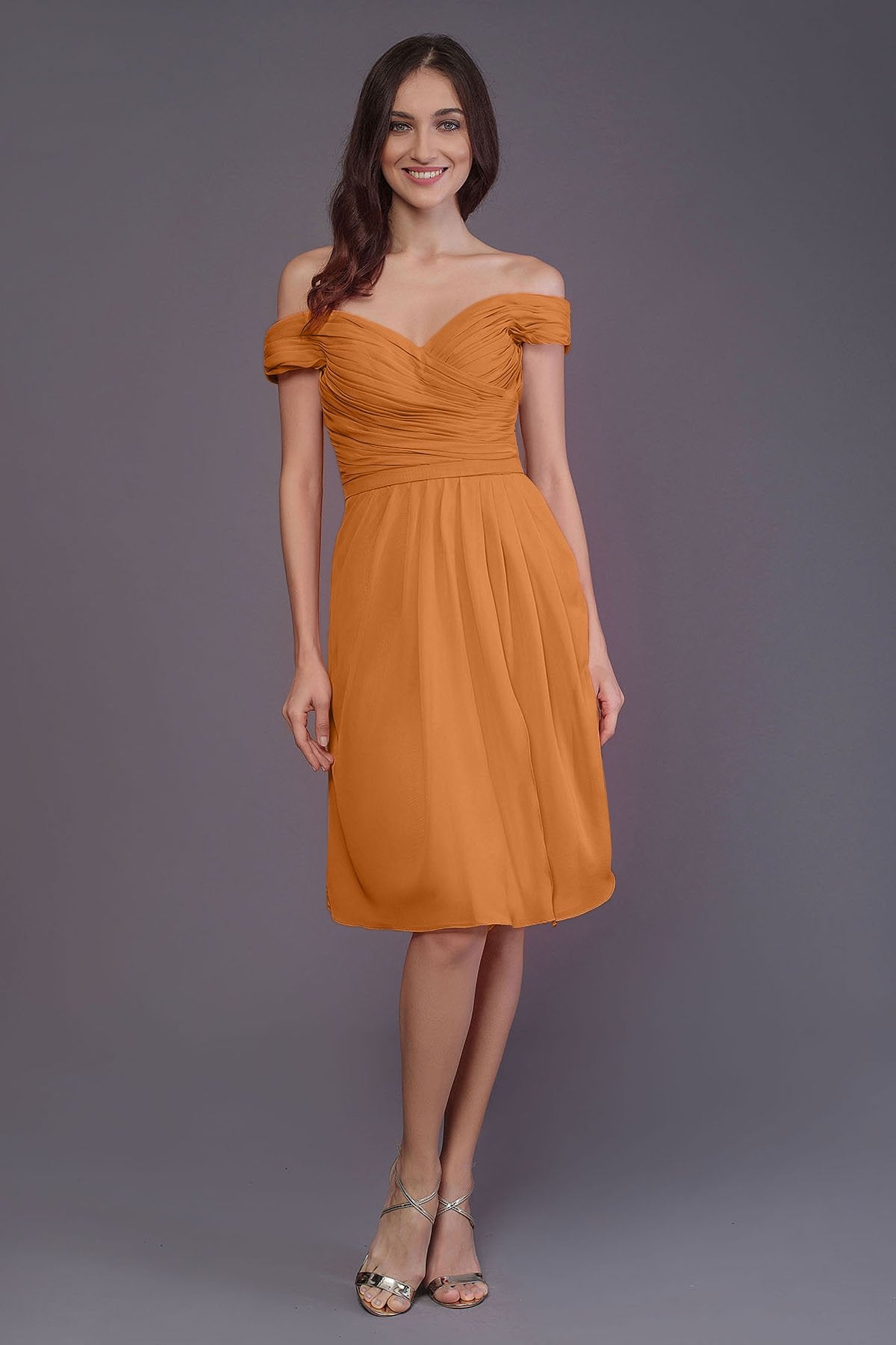 COCOMELODY Sheath-Column Knee Length Short Bridesmaid Dress PR3485 