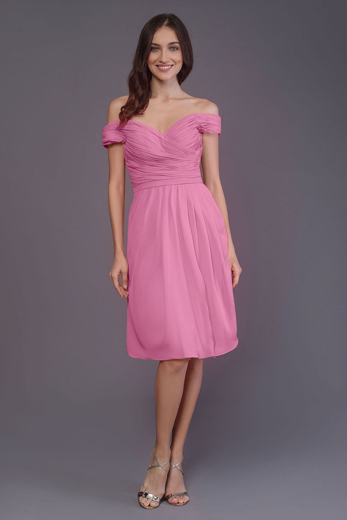 COCOMELODY Sheath-Column Knee Length Short Bridesmaid Dress PR3485 