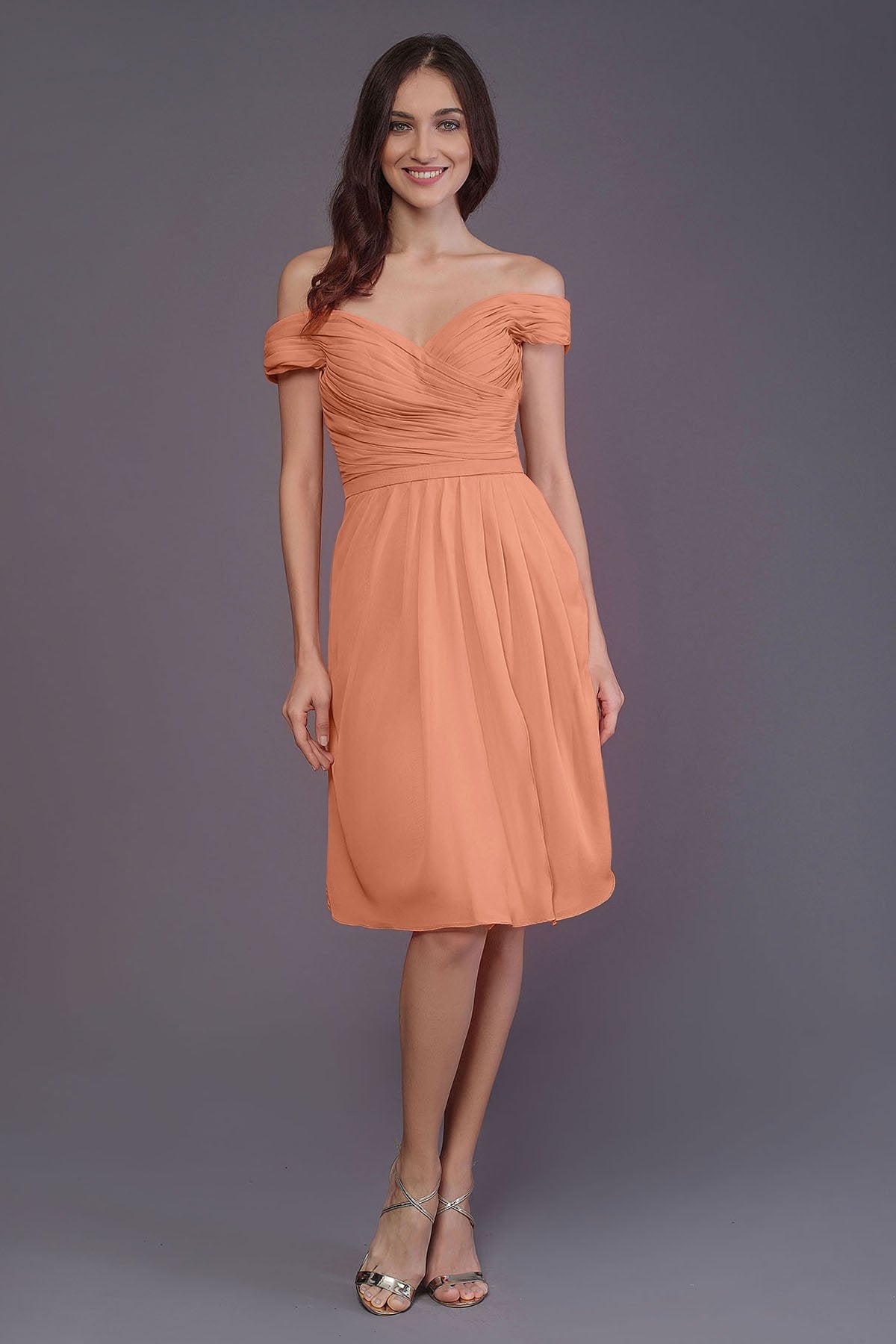 COCOMELODY Sheath-Column Knee Length Short Bridesmaid Dress PR3485 