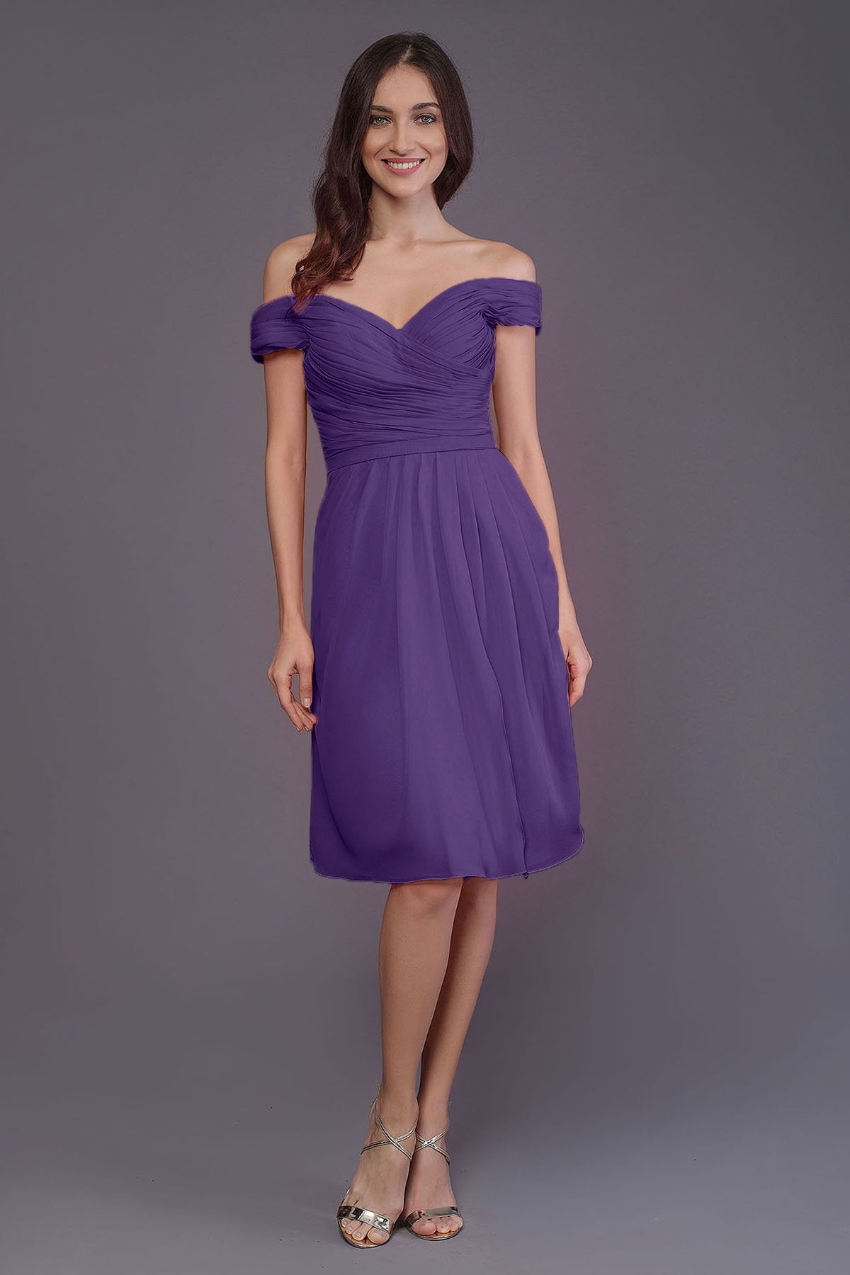 COCOMELODY Sheath-Column Knee Length Short Bridesmaid Dress PR3485 